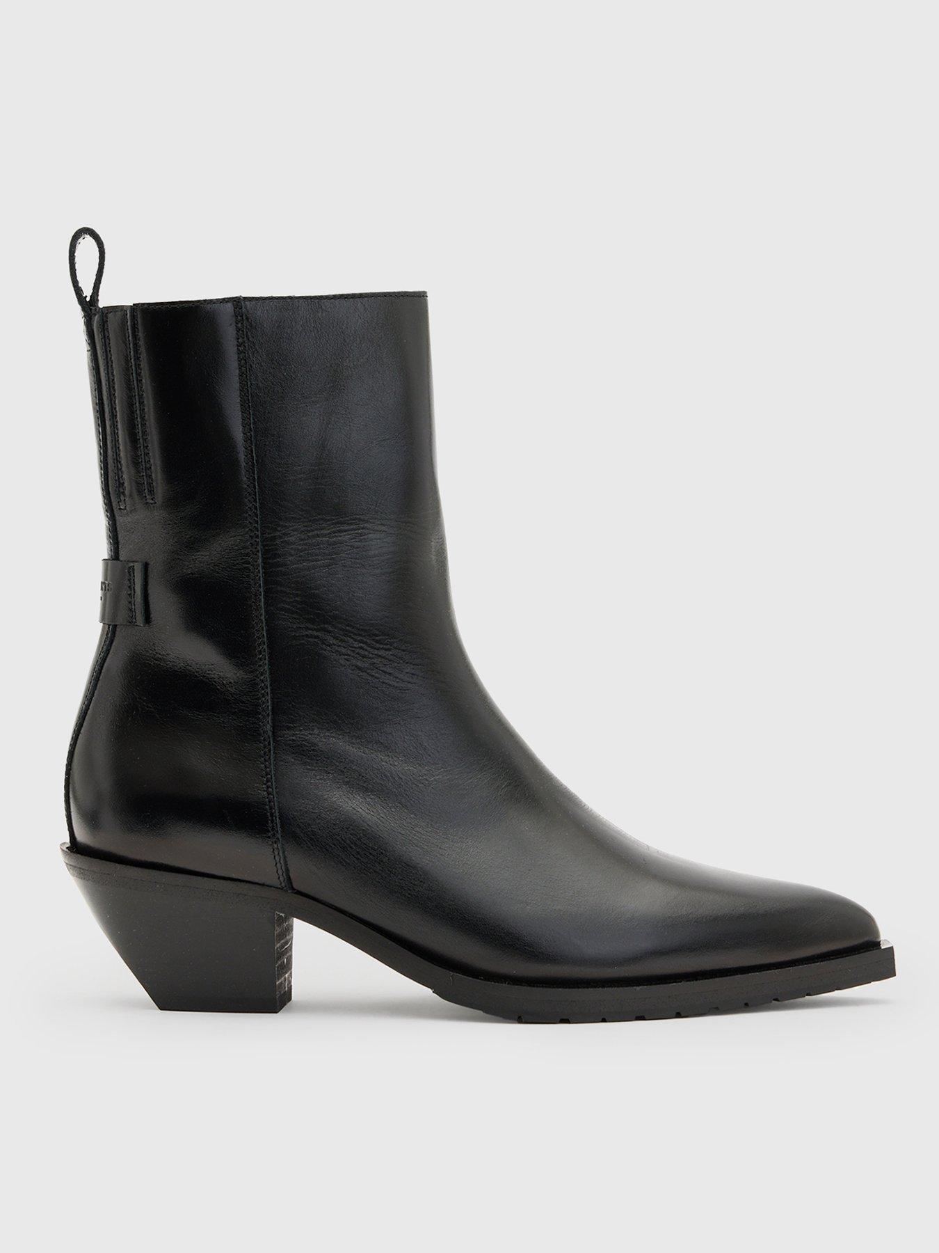 Image 1 of 6 of AllSaints Bazely Boots - Black
