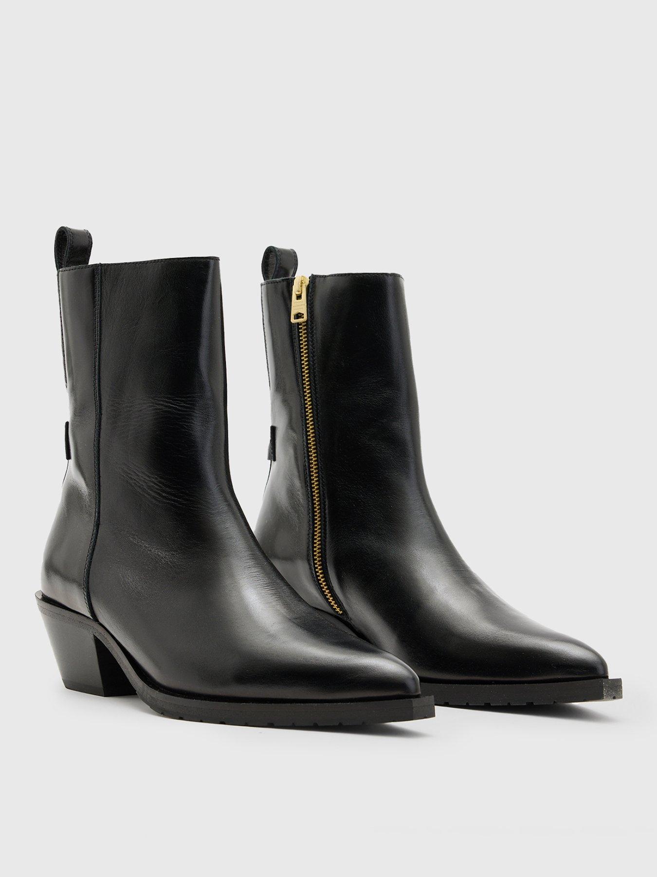 Image 2 of 6 of AllSaints Bazely Boots - Black