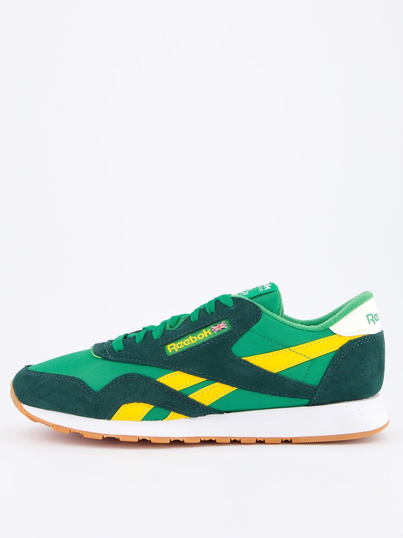 reebok-mens-classic-nylon-trainers-greenfront