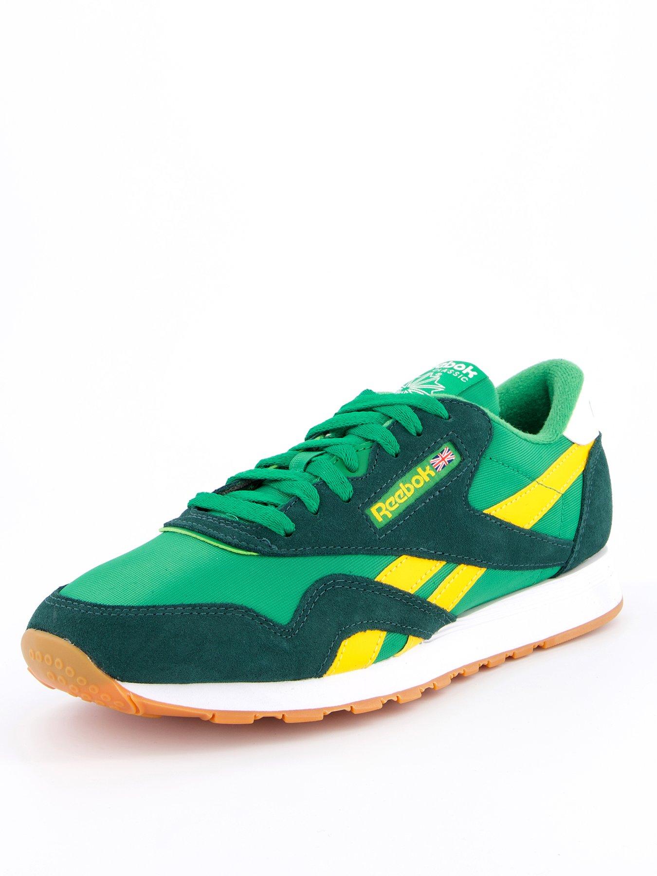 reebok-mens-classic-nylon-trainers-greenstillFront