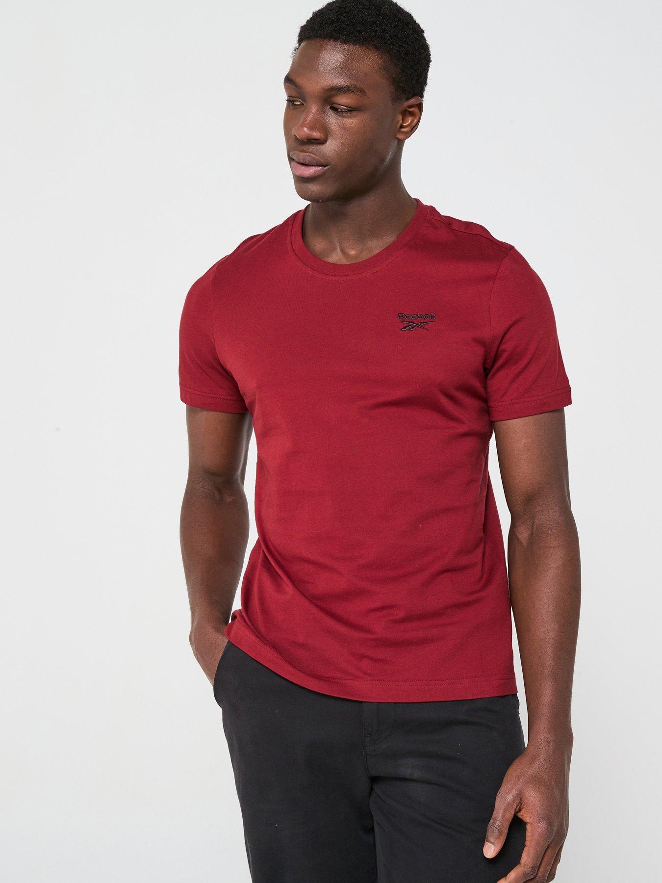 undefined Men's Identity Small Logo Tee - Dark Red