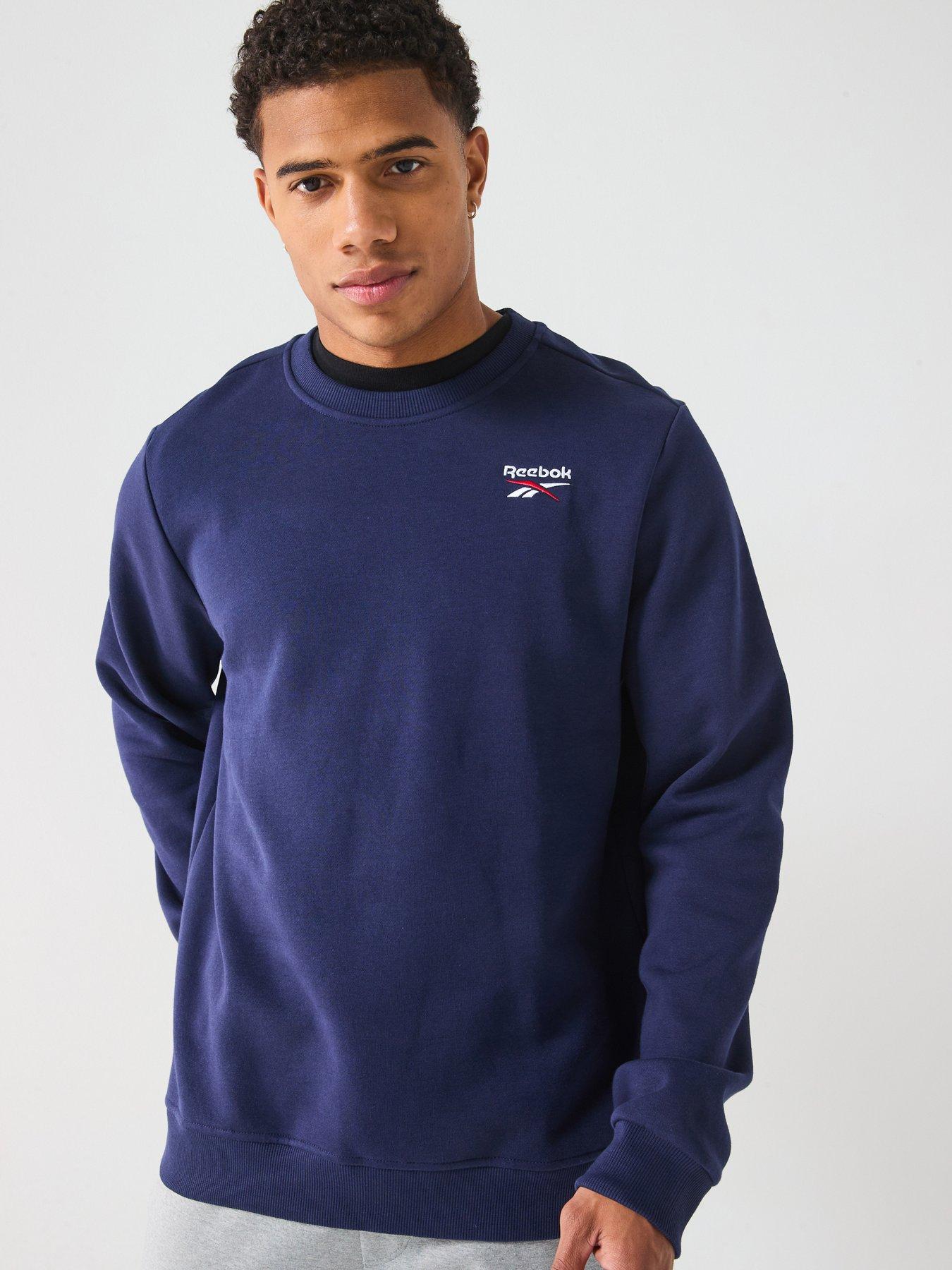 reebok-mens-identity-small-logo-fleece-crew-navy