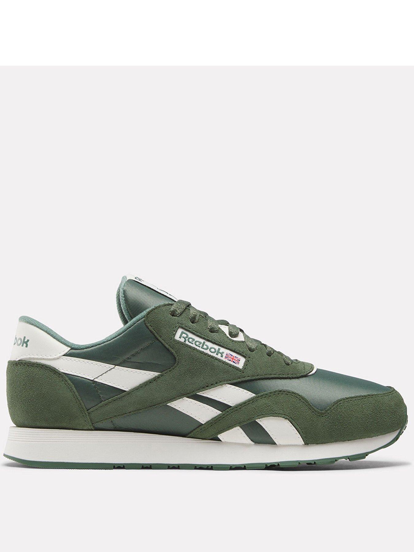 reebok-mens-classic-nylon-trainers-greenfront