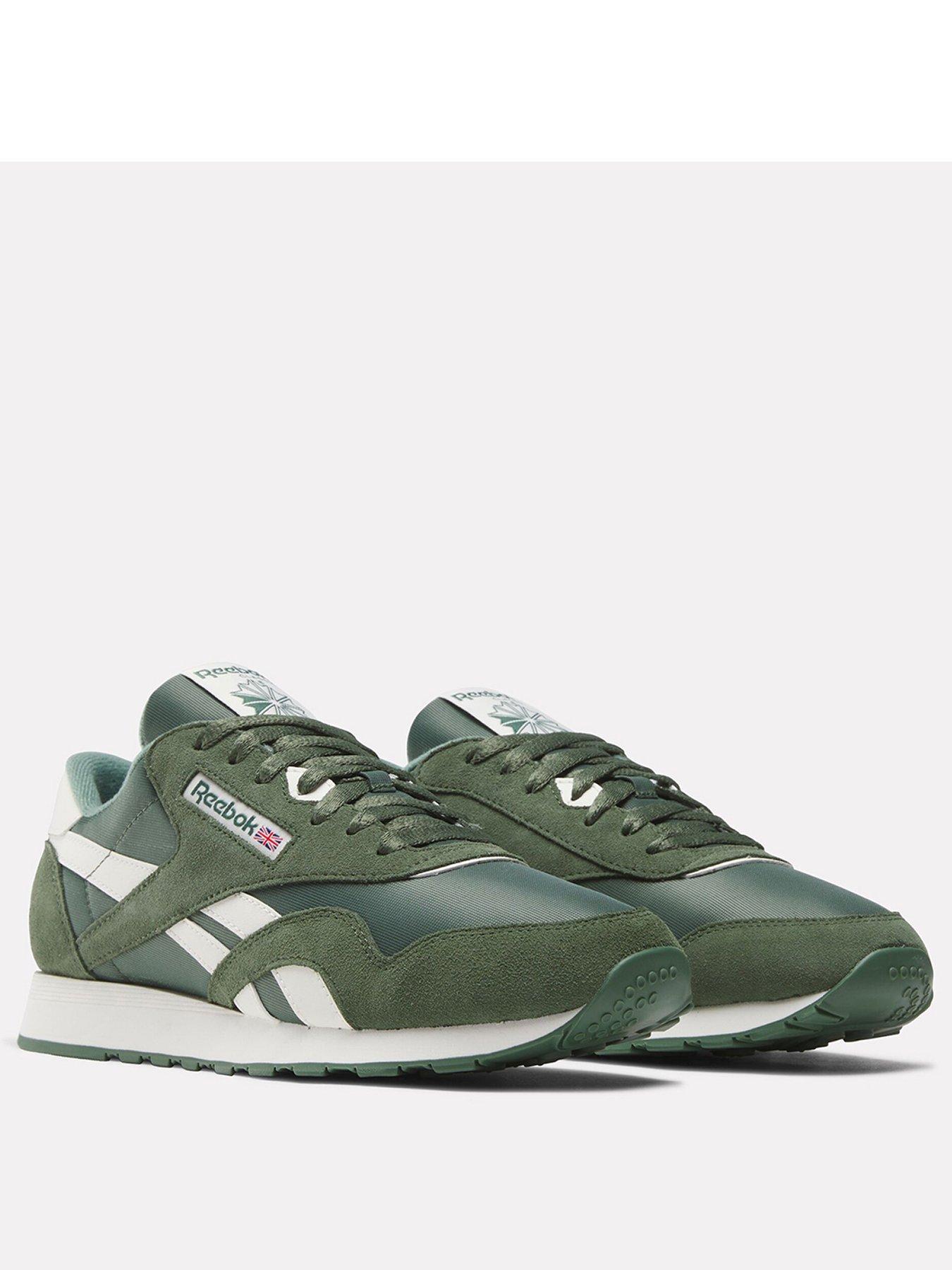 reebok-mens-classic-nylon-trainers-greenstillFront