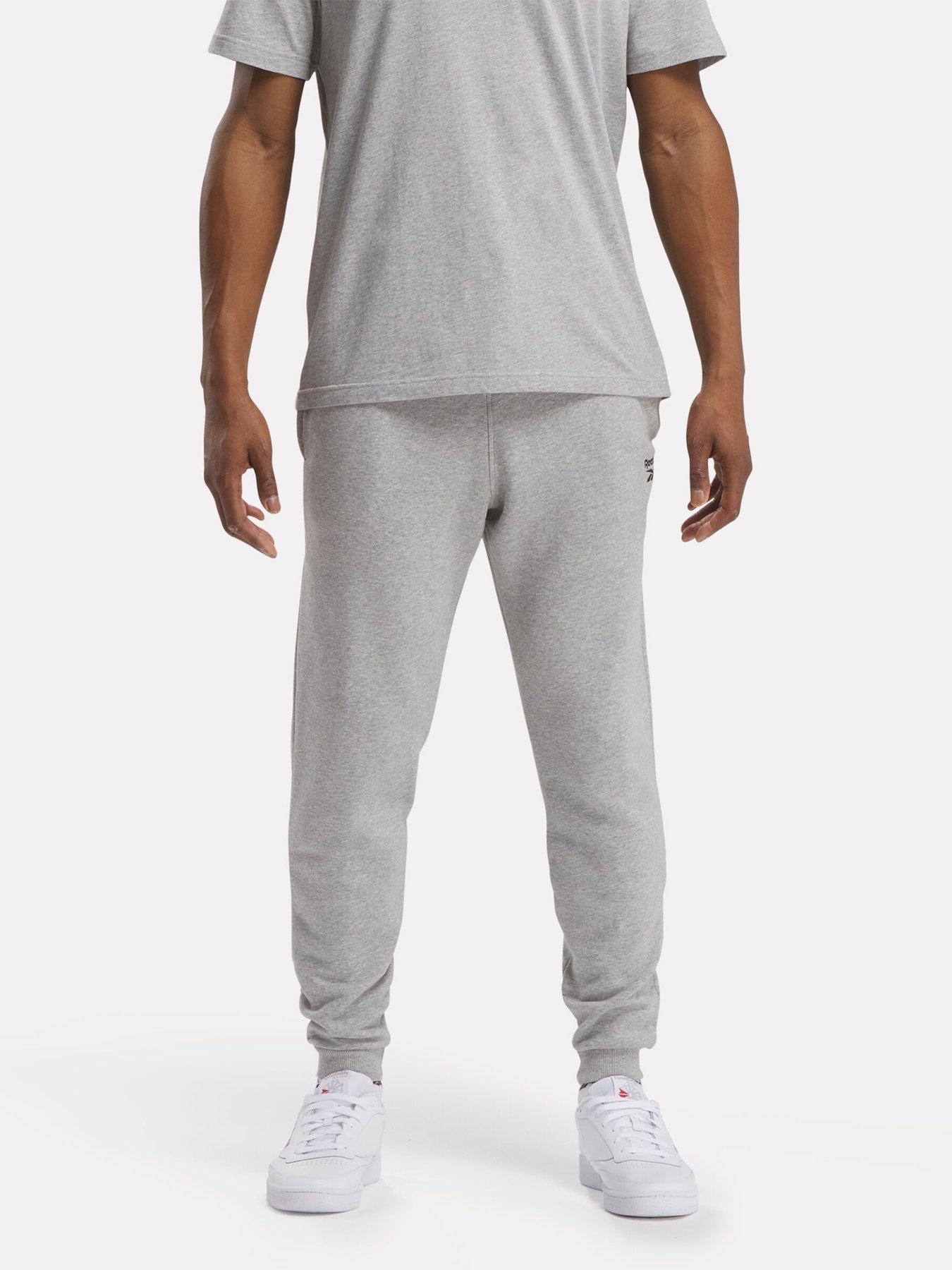 reebok-mens-identity-small-logo-fleece-jogger-greyfront