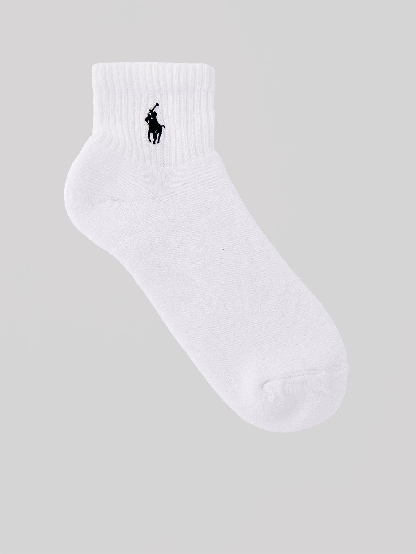 Image 2 of 3 of Polo Ralph Lauren 3 Pack Quarter Crew Socks - White