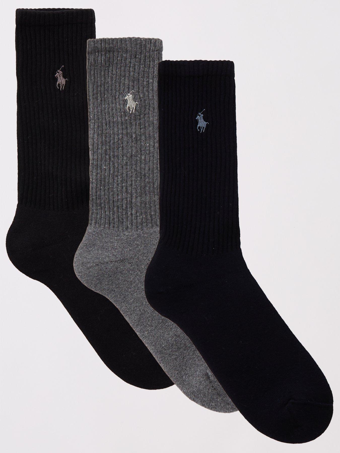 Image 1 of 3 of Polo Ralph Lauren 3 Pack Crew Sports Socks - Multi