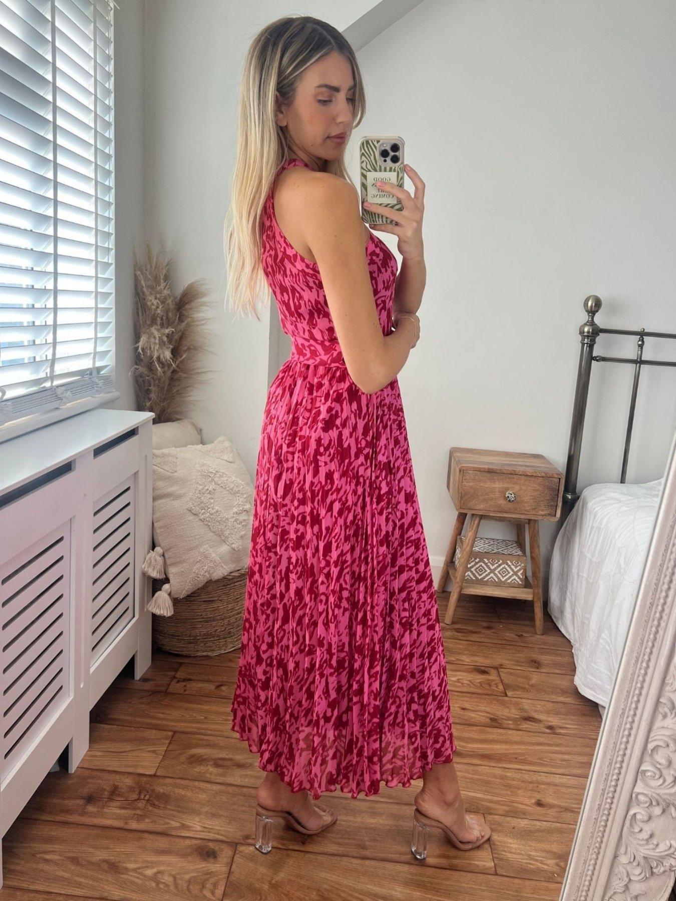 Style Cheat Halter Printed Midi Dress - Pink | Very Ireland