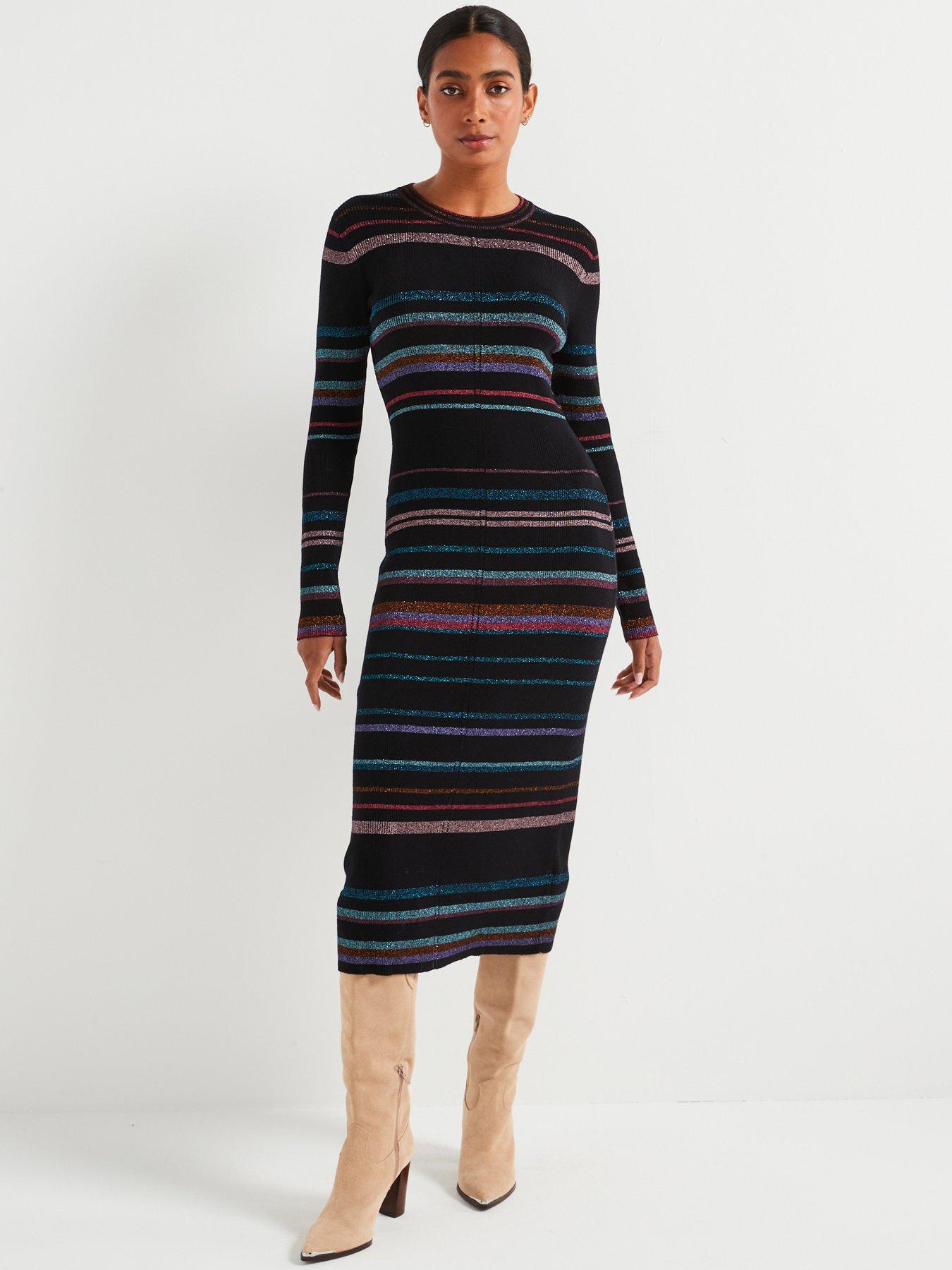 ps-paul-smith-striped-midi-knitted-dress-black