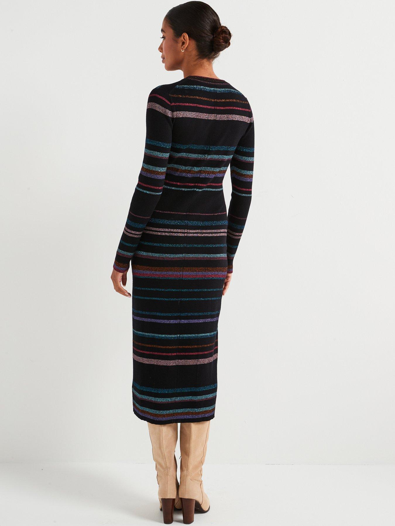 ps-paul-smith-striped-midi-knitted-dress-blackstillFront