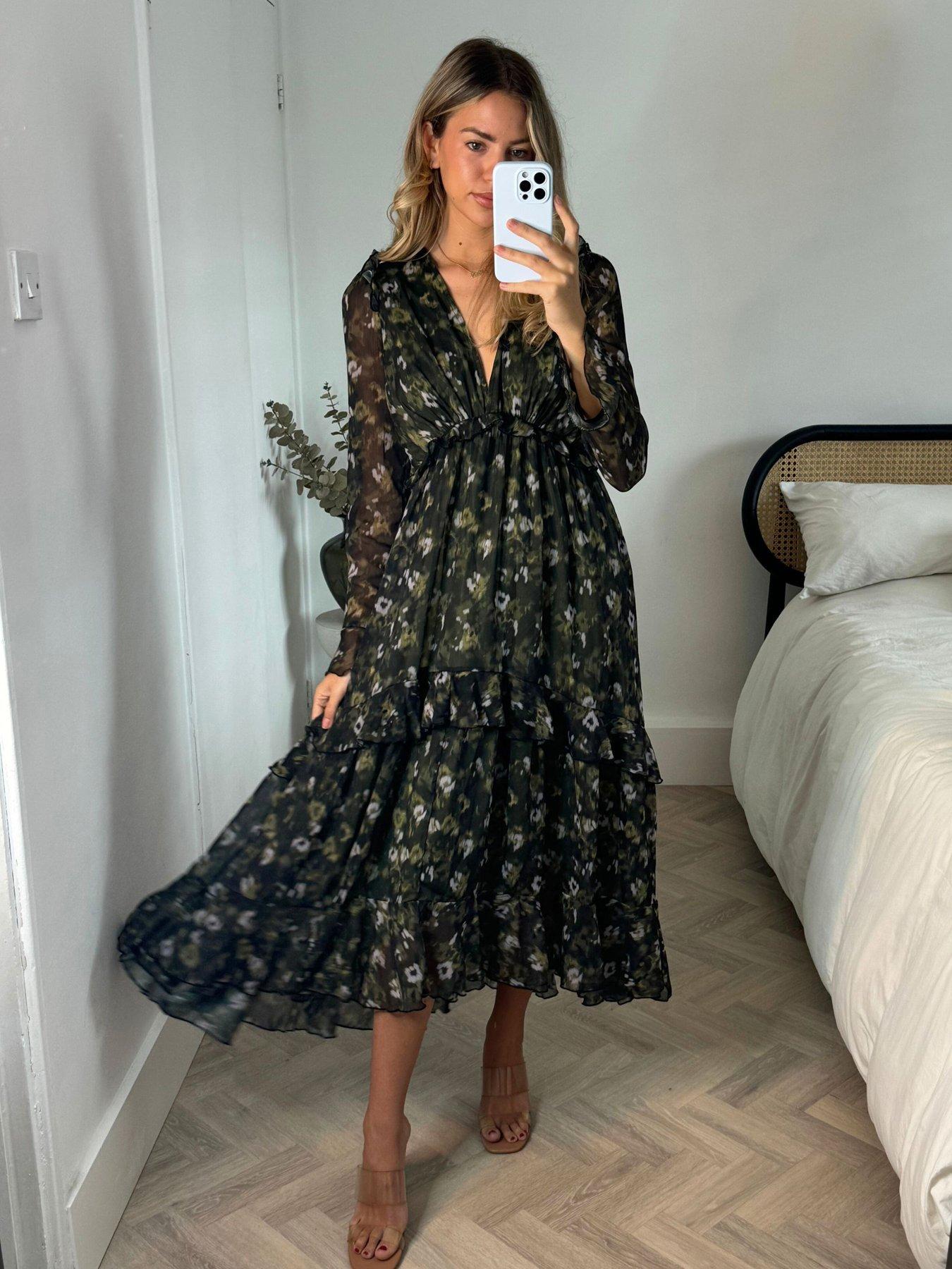 Image of Style Cheat Floral Print Maxi Dress - Green