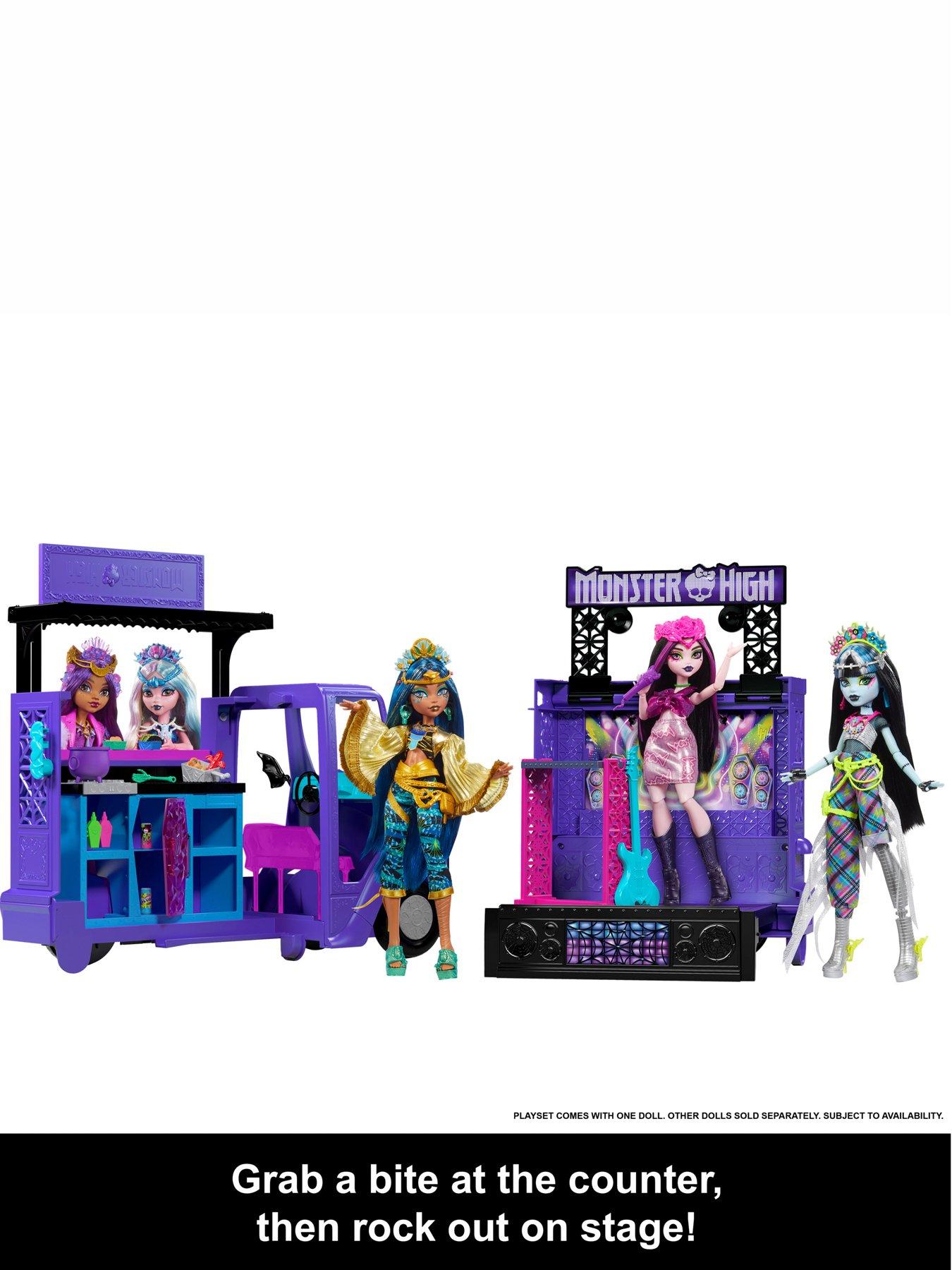 Image 3 of 7 of Monster High Draculaura Doll and Fangtastic Rockin' Food Truck Playset