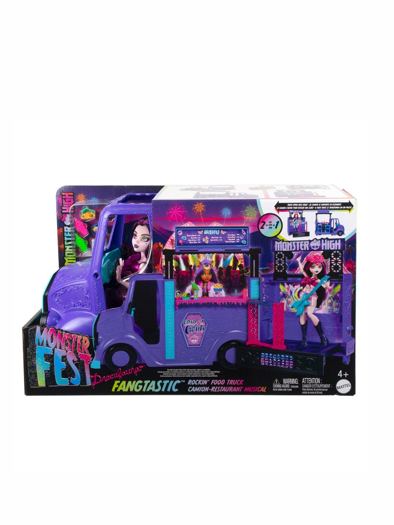 Image 6 of 7 of Monster High Draculaura Doll and Fangtastic Rockin' Food Truck Playset
