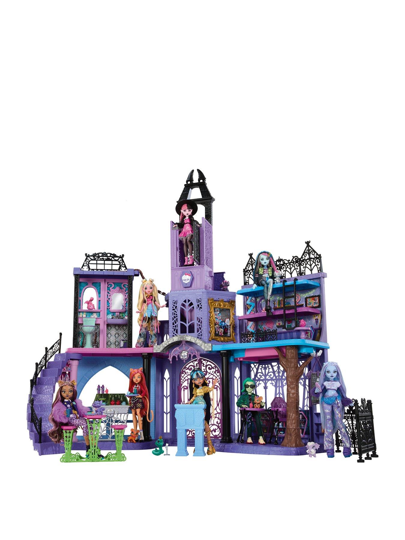 Image 1 of 8 of Monster High Haunted High School Doll House with 35+ Pieces of Furniture and Accessories