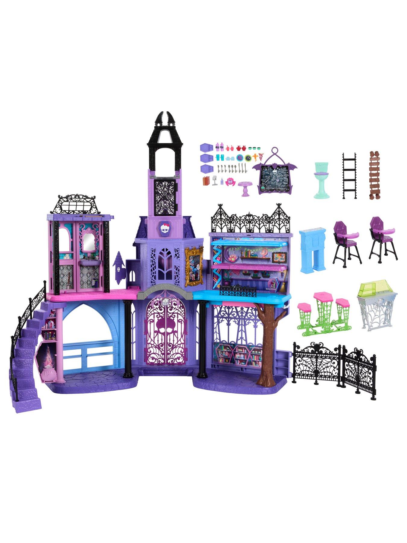 Image 2 of 8 of Monster High Haunted High School Doll House with 35+ Pieces of Furniture and Accessories