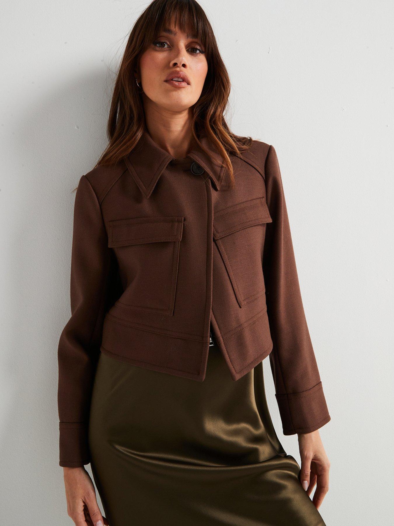 joseph-heritage-wool-crop-jacket-brownfront