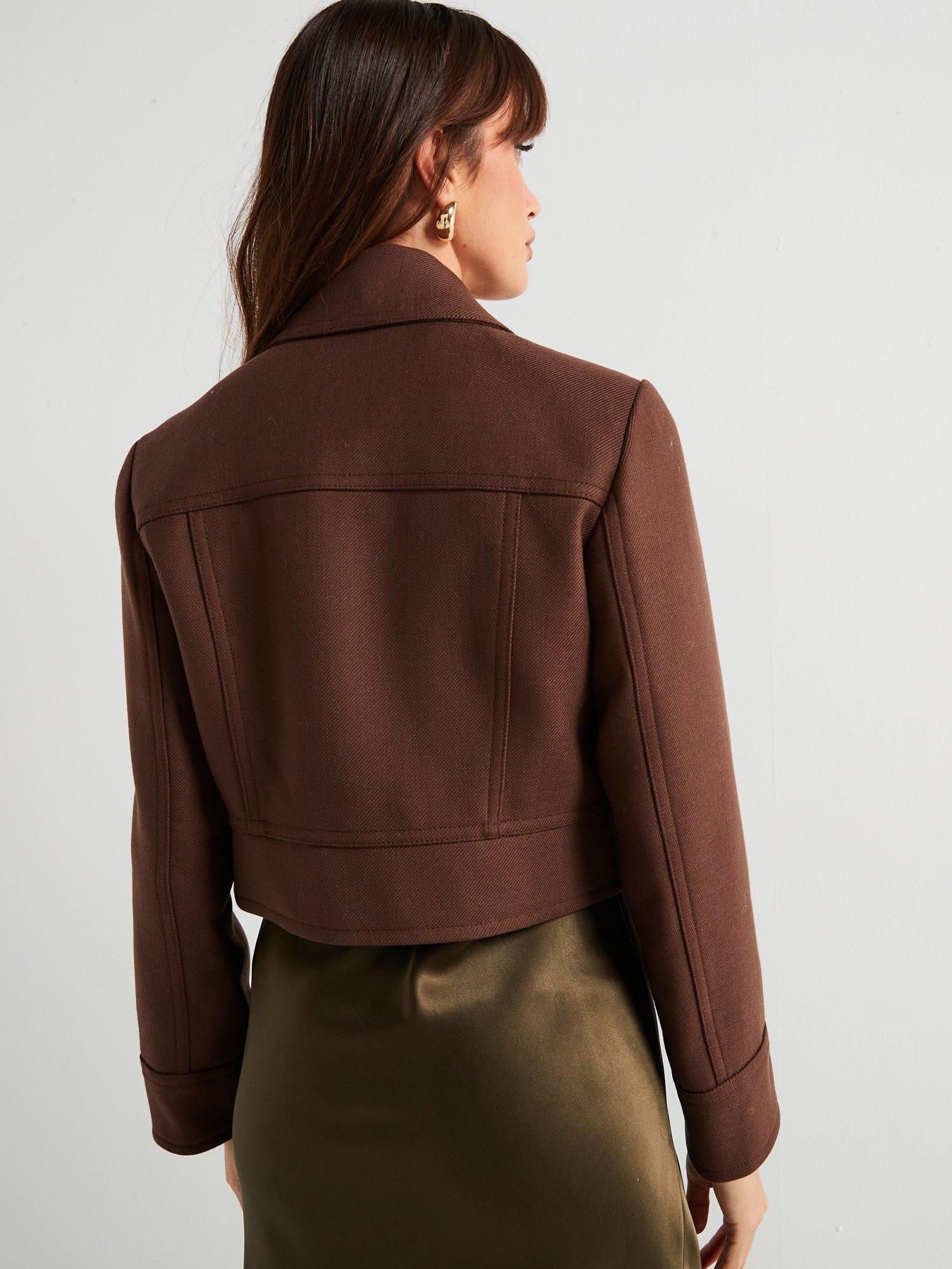 joseph-heritage-wool-crop-jacket-brownstillFront