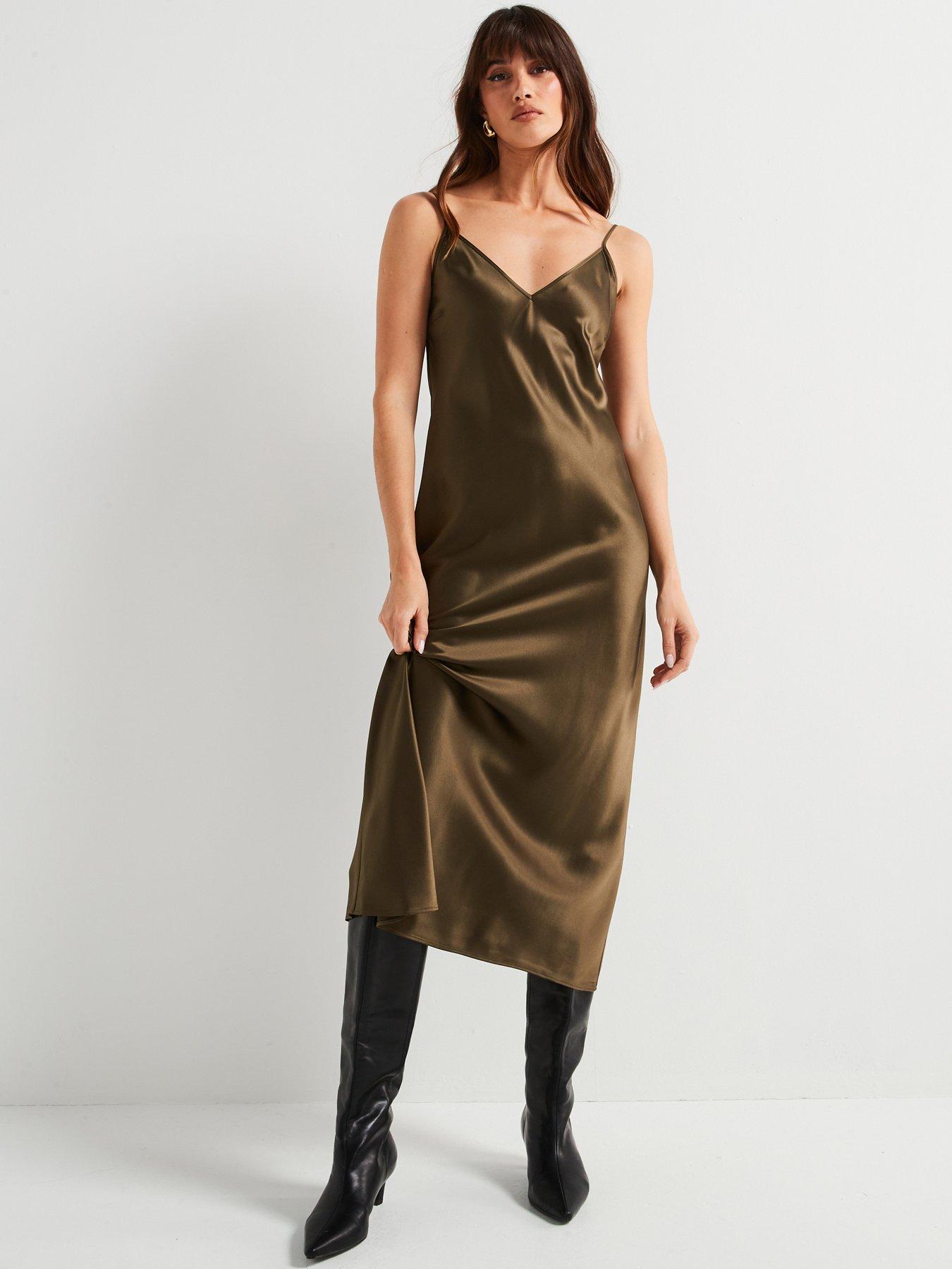 undefined Clea Dress Silk Dress - Brown