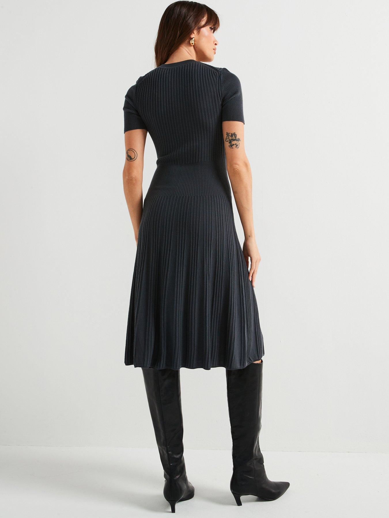 joseph-merino-short-sleeve-dress-dark-greystillFront