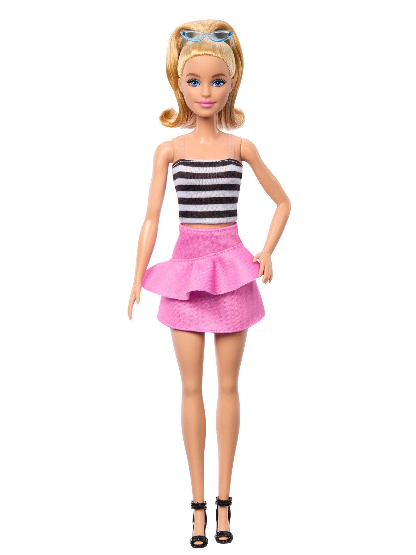 barbie-fashionistas-doll-213-blonde-with-striped-top-pink-skirt-amp-sunglassesdetail