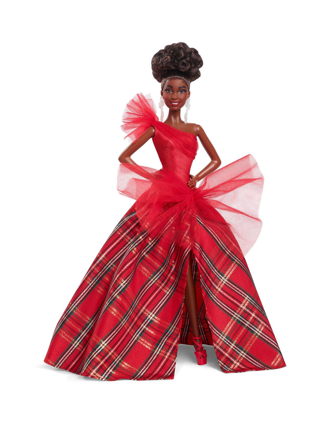 Signature 2024 Holiday Fashion Doll Brown Hair with Plaid Gown