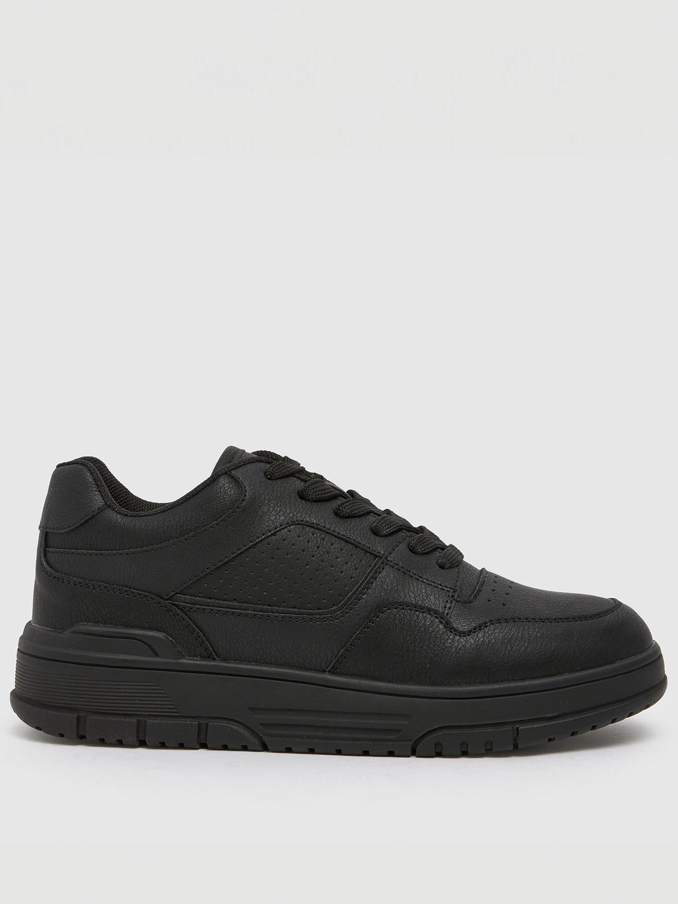 schuh-monroe-lace-up-trainer-blackfront