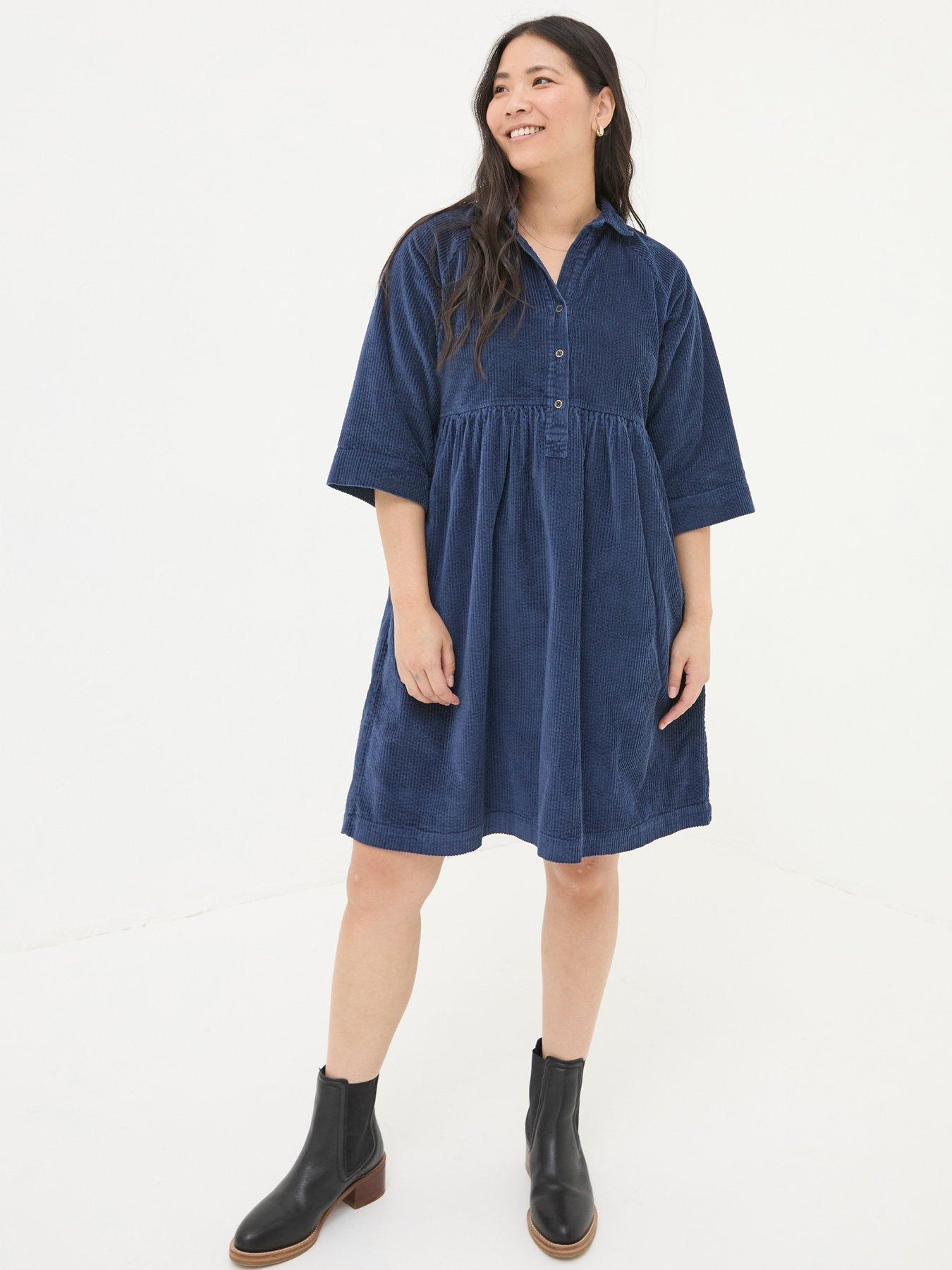undefined Sara Bubble Cord Dress - Navy