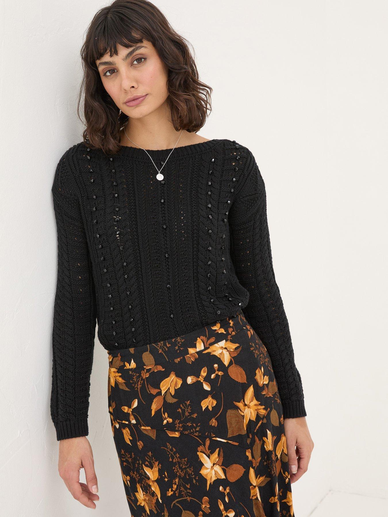 Image of FatFace Damson Beaded Jumper - Black