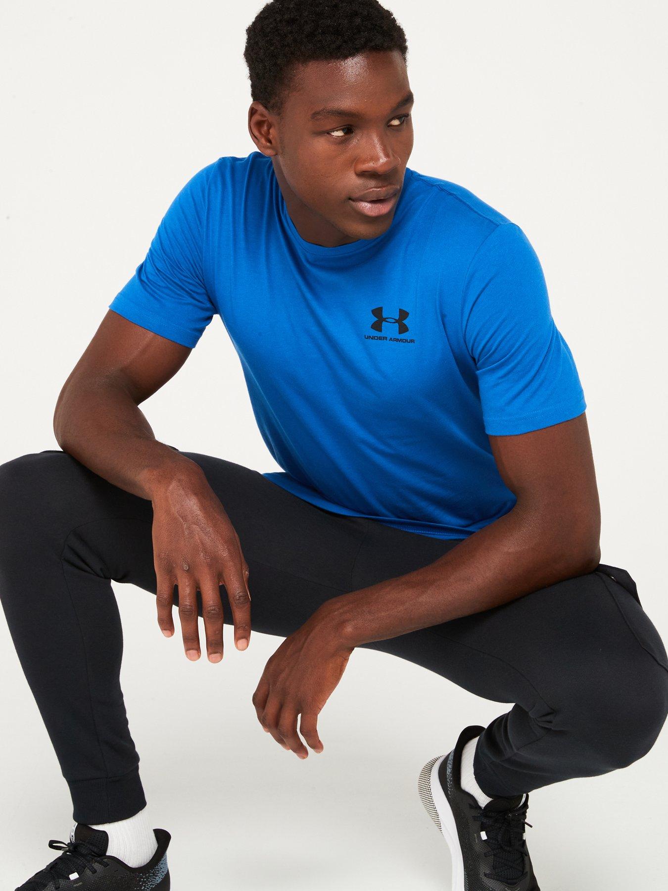 under-armour-mens-training-sportstyle-left-chest-logo-t-shirt-blueoutfit