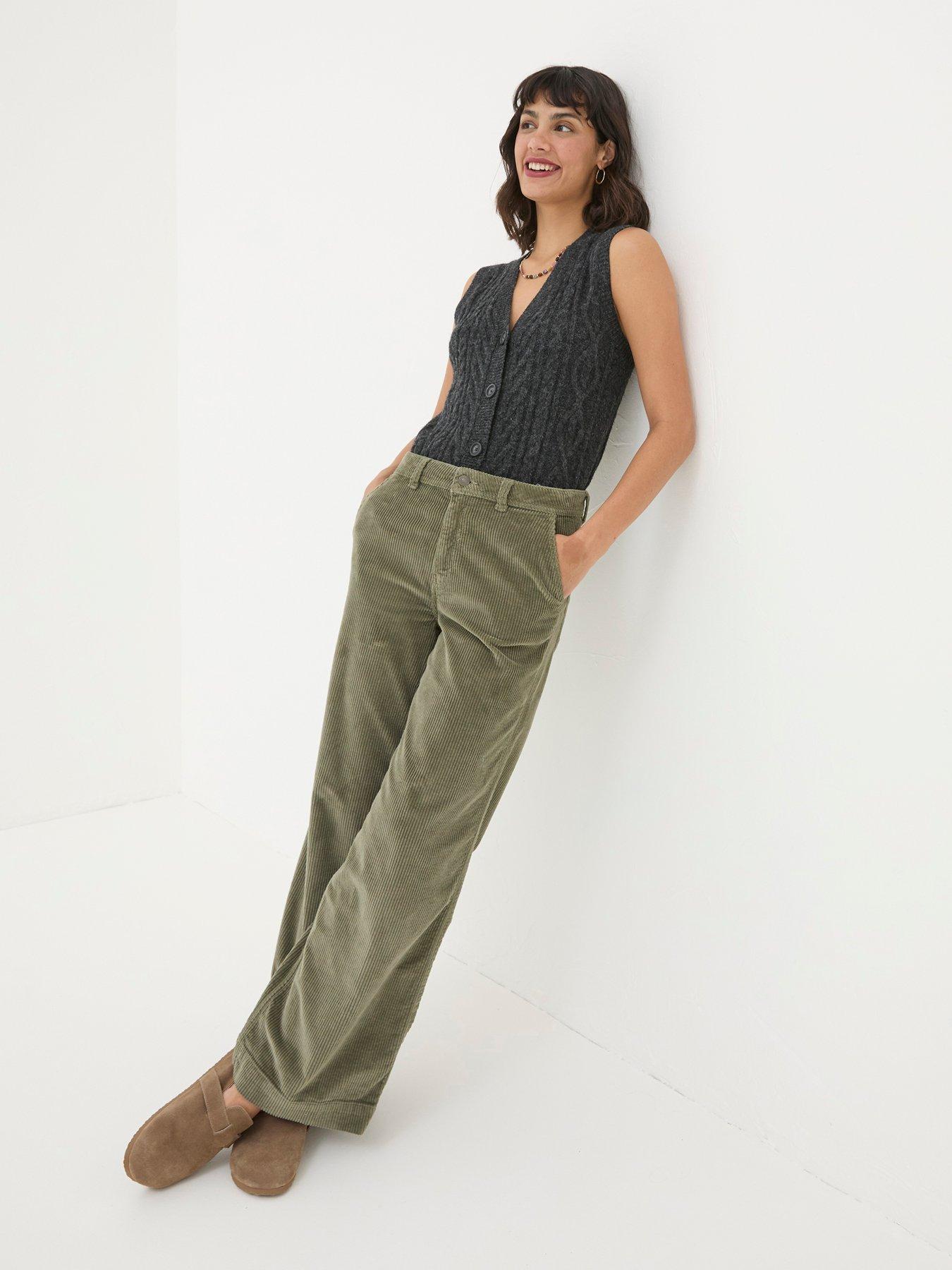 Image 1 of 6 of FatFace Kendall Cord Trousers - Green