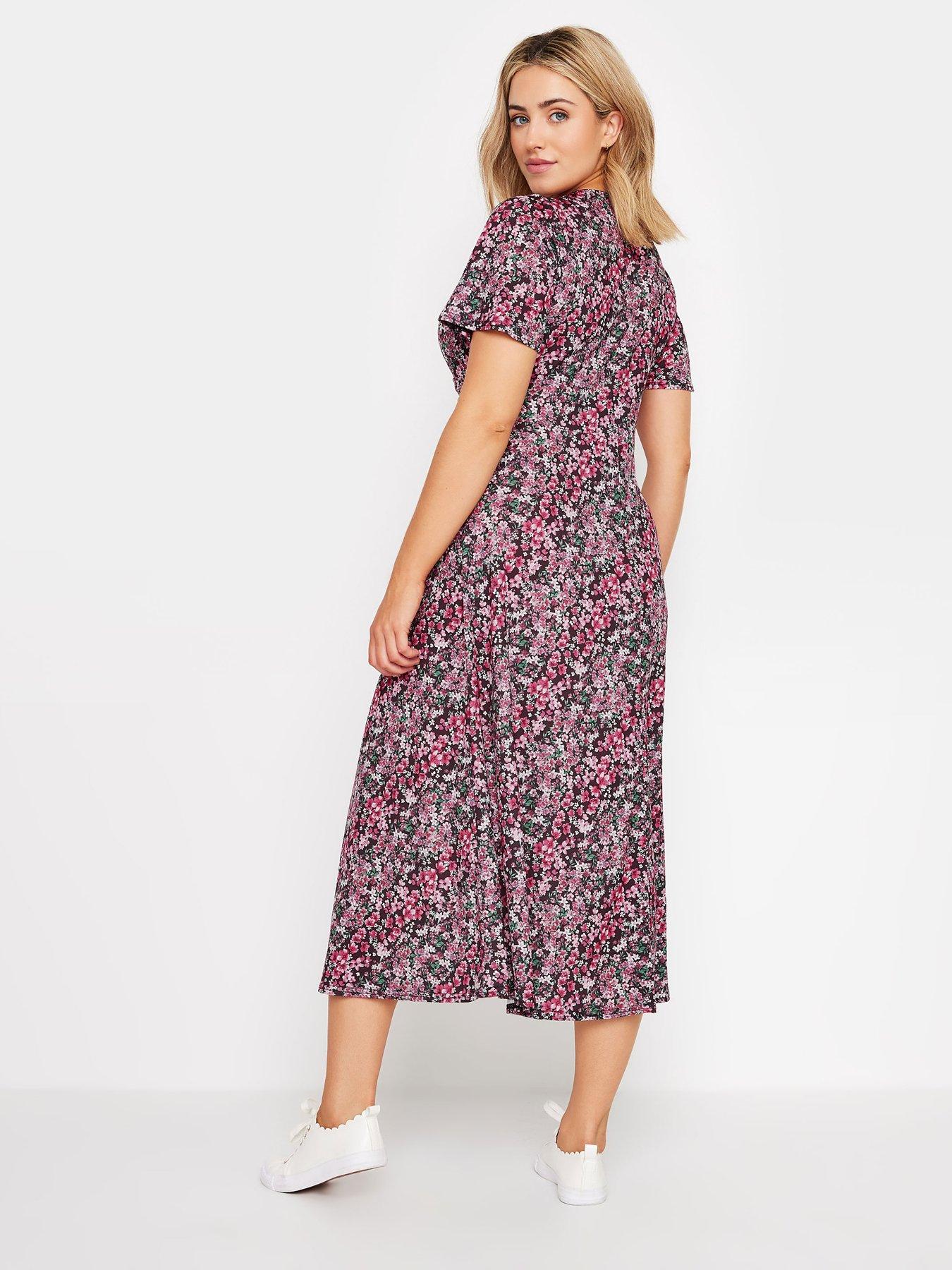 mco-floral-print-twist-front-short-sleeve-dress-pinkstillFront