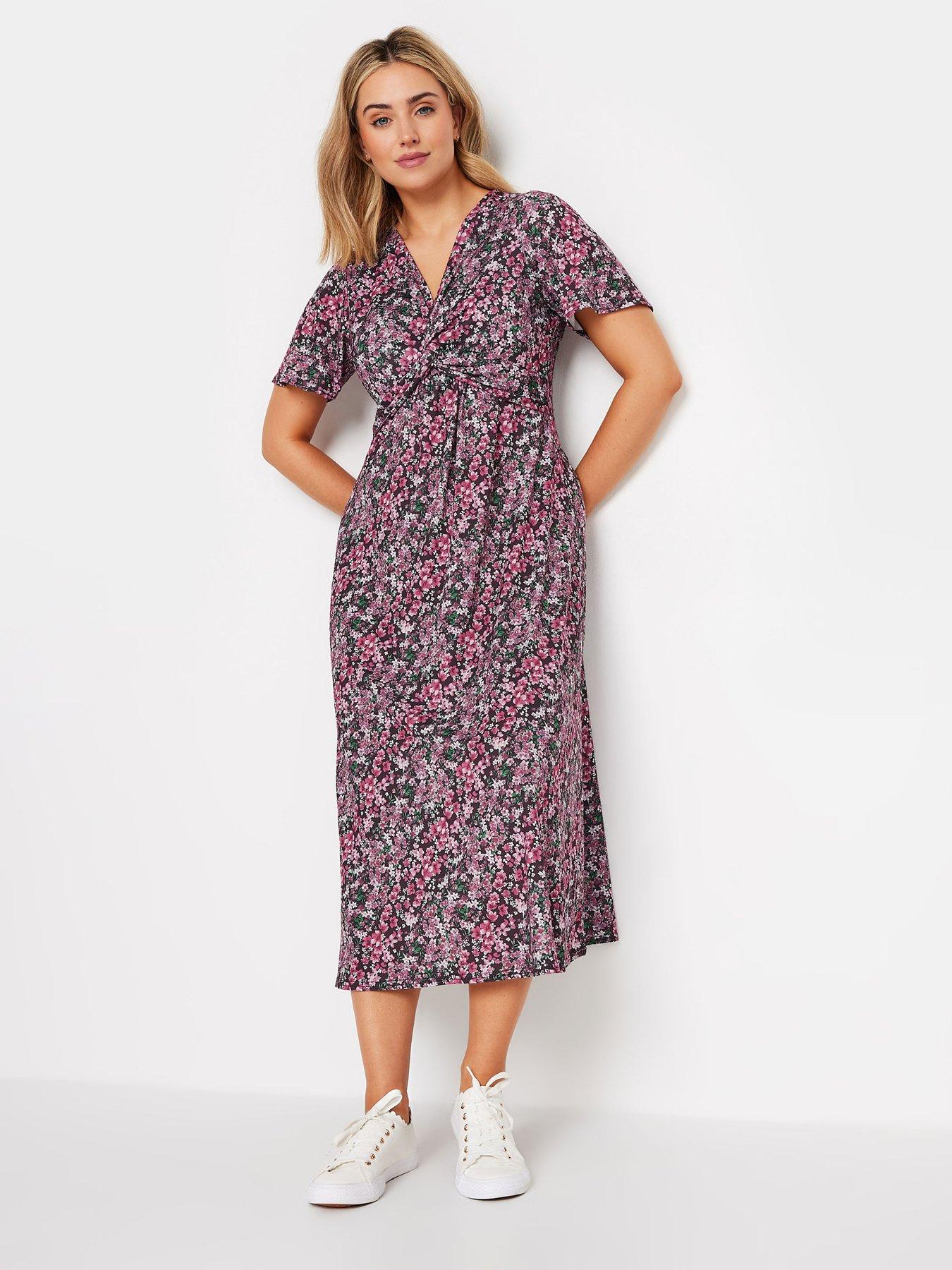 mco-floral-print-twist-front-short-sleeve-dress-pinkback