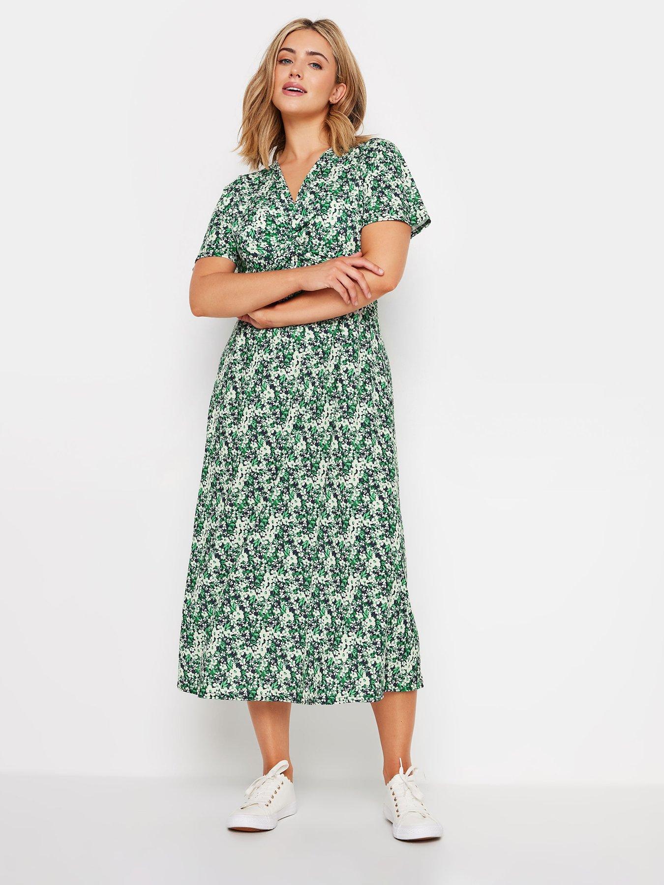 mco-ditsy-twist-front-jersey-dress-green