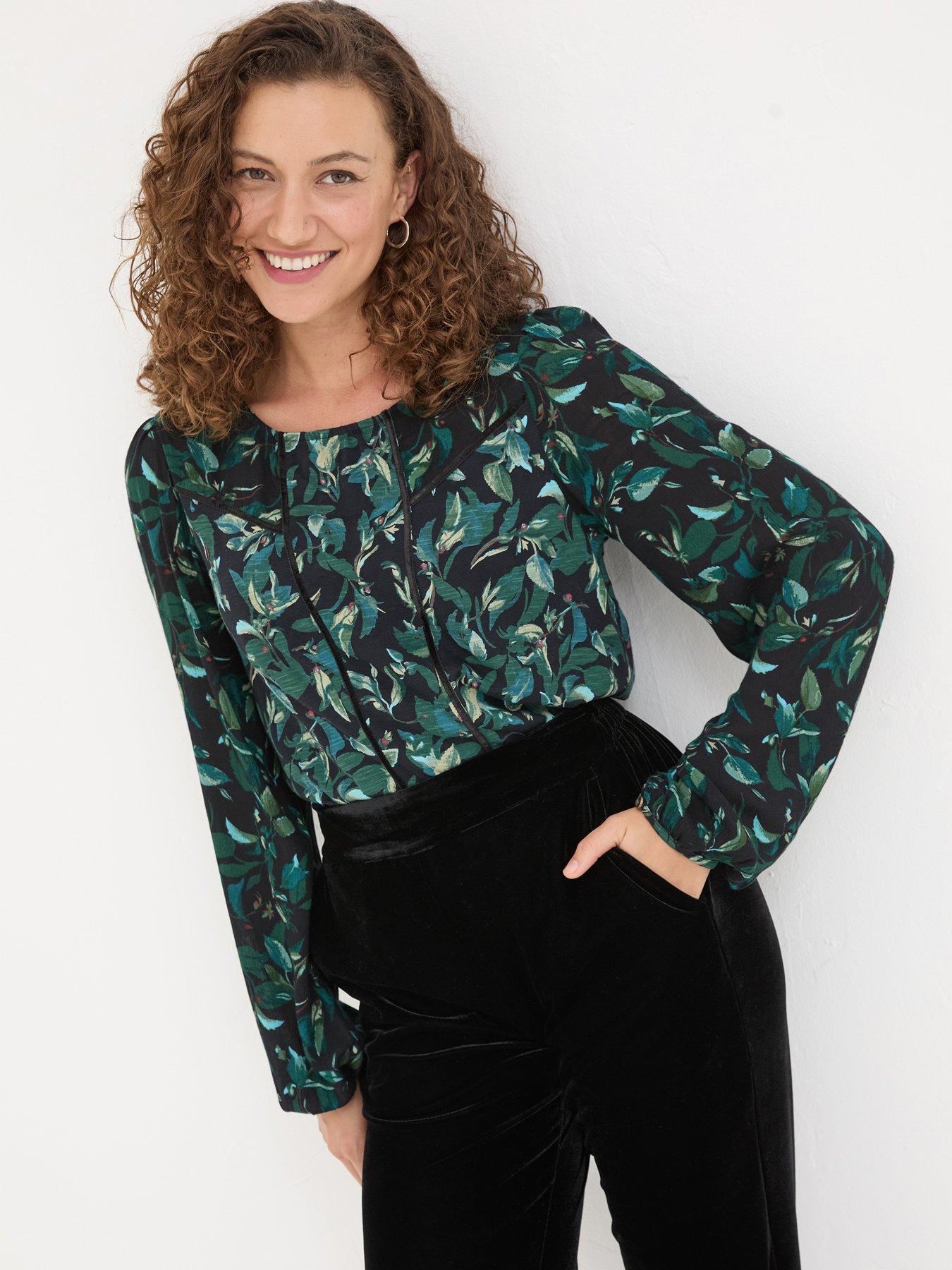 fatface-charlee-leaves-top-black