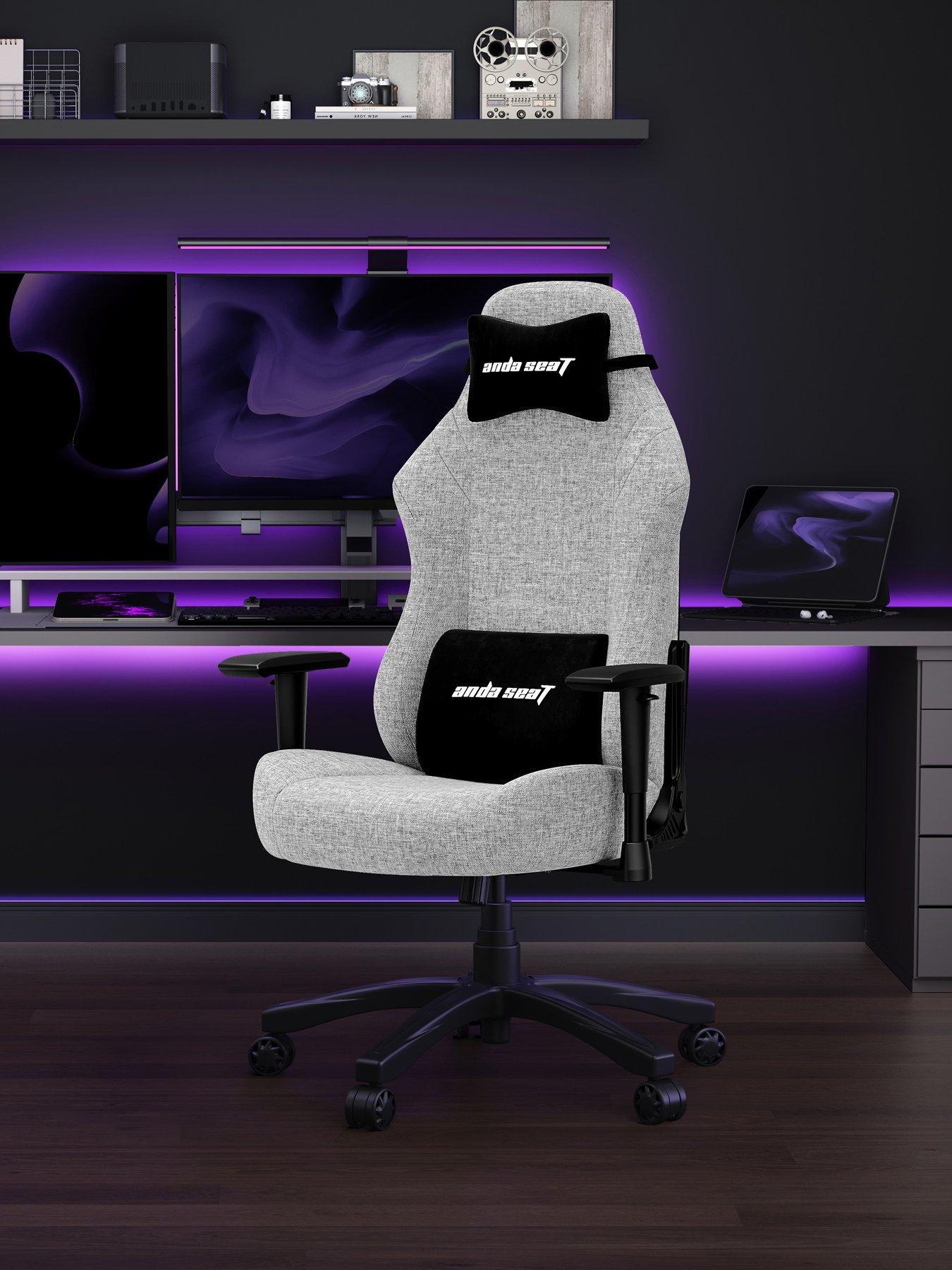 Image of Andaseat Anda seaT Luna Premium Large Gaming Chair - Grey Fabric