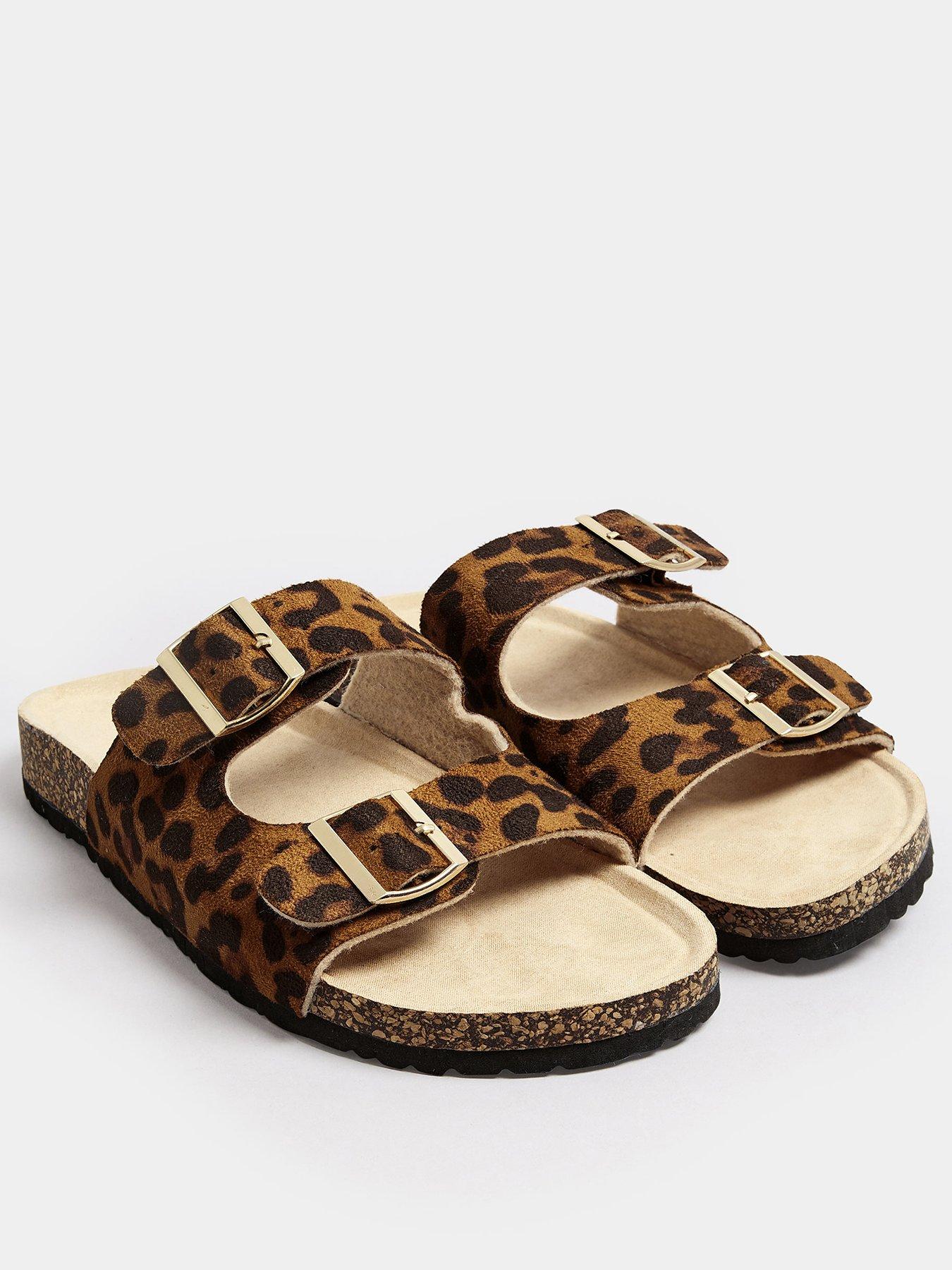 yours-extra-wide-fit-leopard-footbed-sandalsstillFront