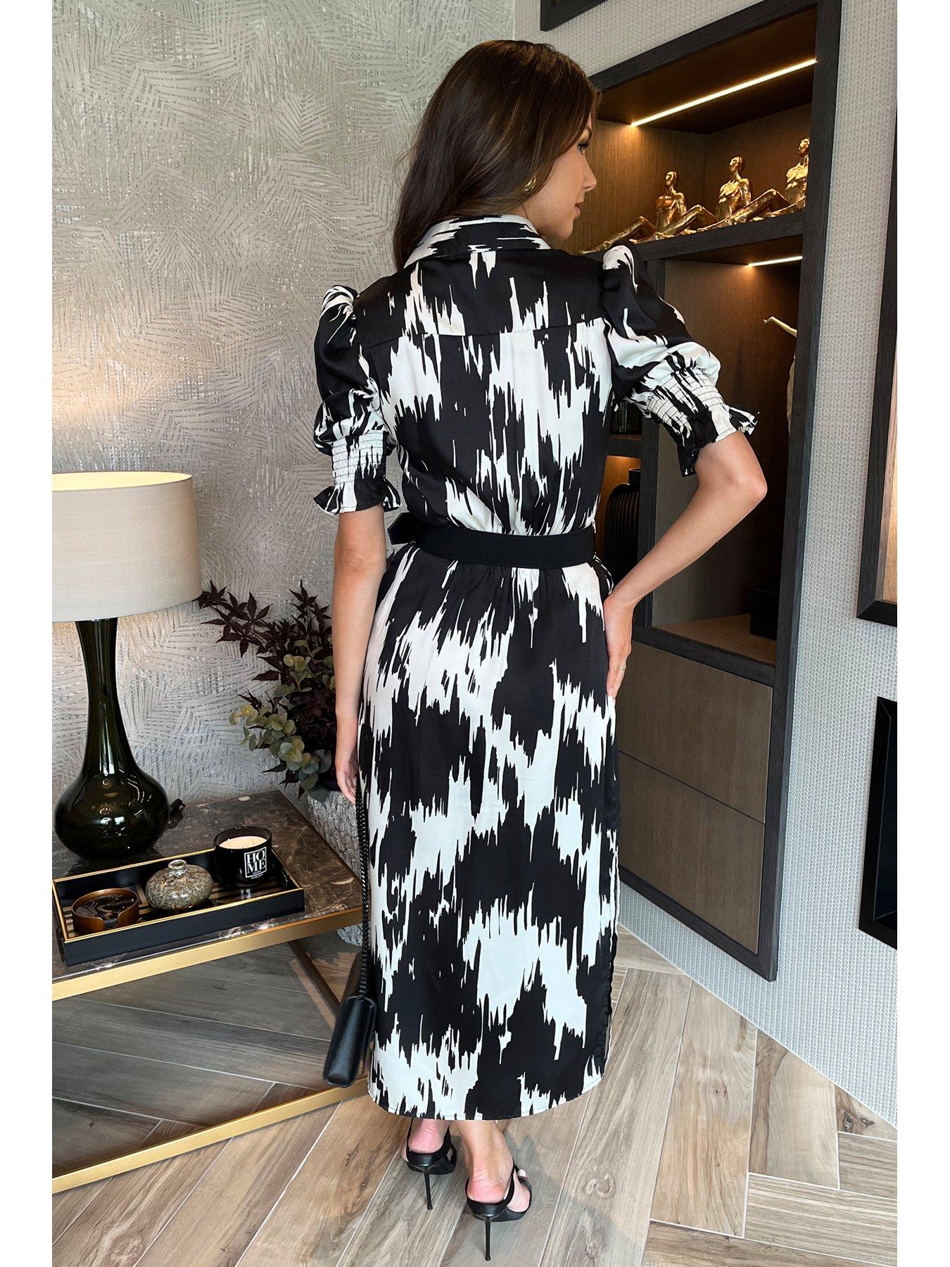 ax-paris-printed-short-sleeve-belted-shirt-midi-dress-multistillFront