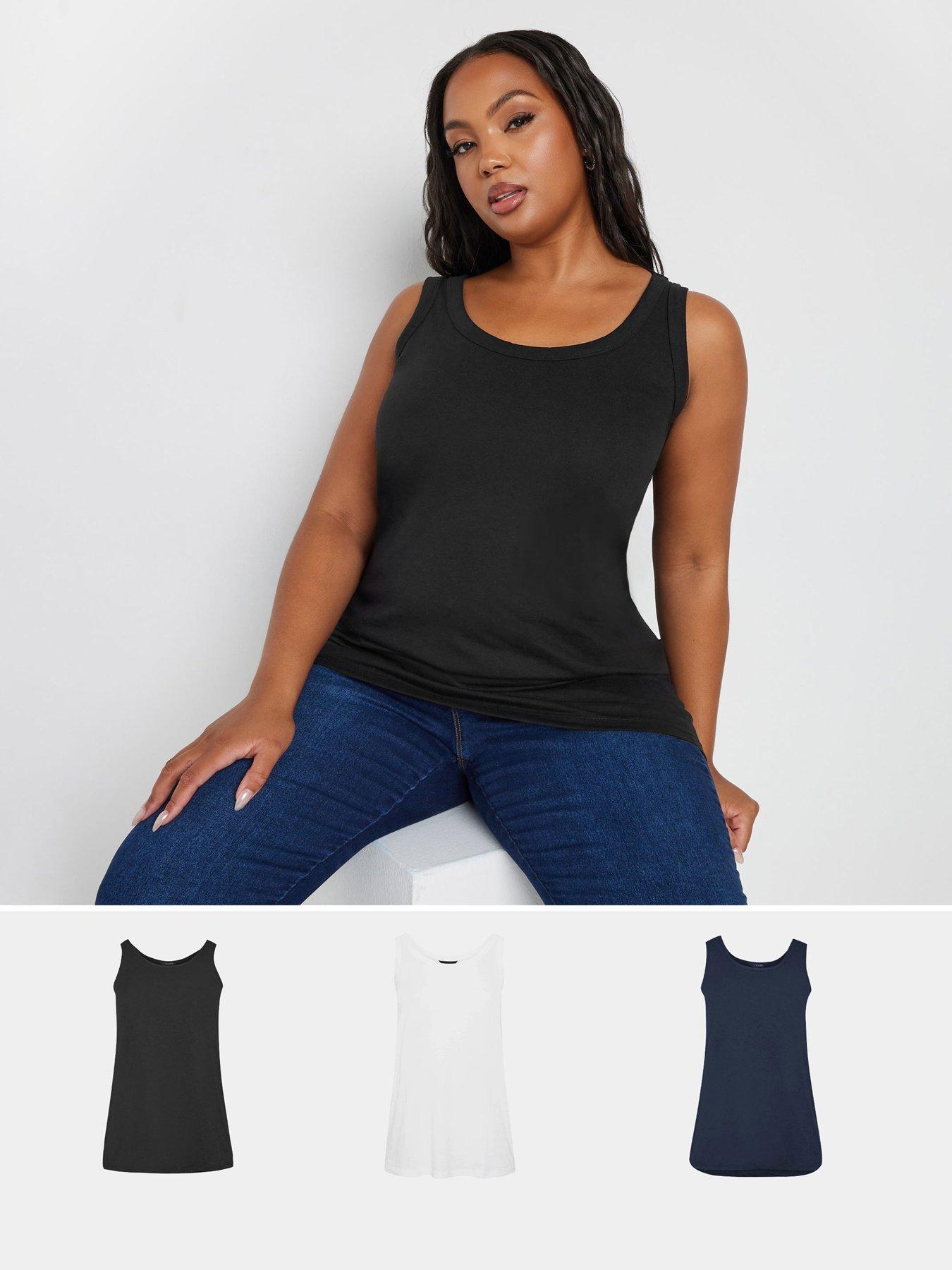 Image 1 of 4 of Yours Curve 3 Pack Core Basic Vests - Multi