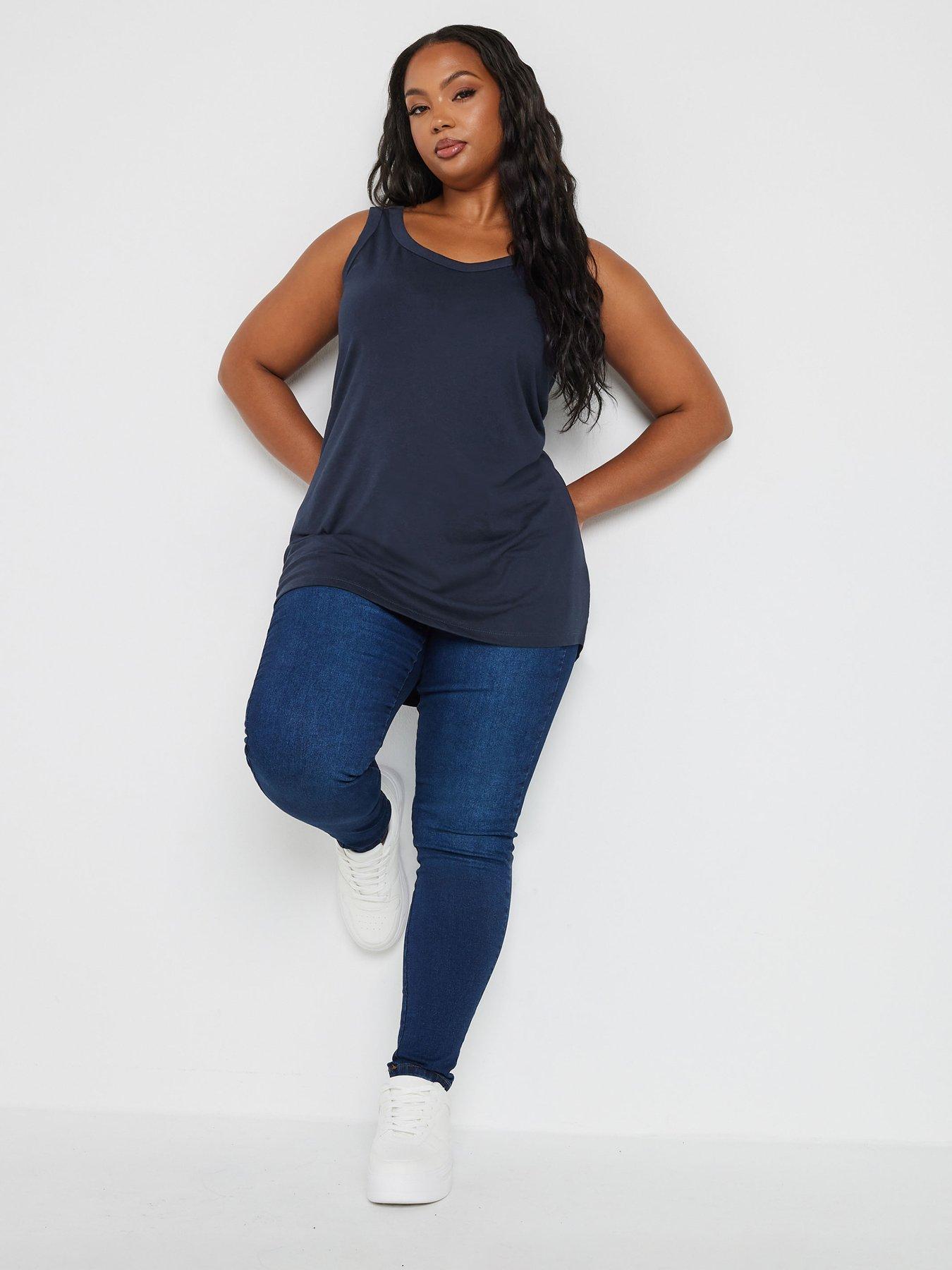 Image 3 of 4 of Yours Curve 3 Pack Core Basic Vests - Multi