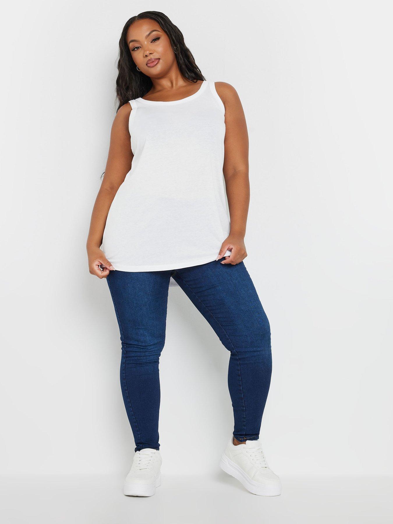 Image 4 of 4 of Yours Curve 3 Pack Core Basic Vests - Multi
