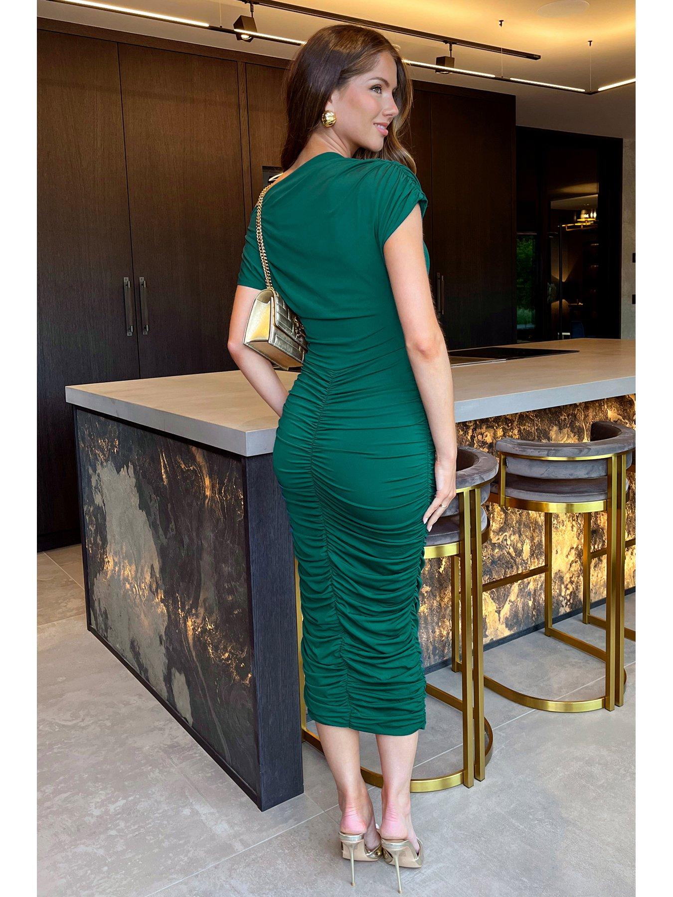 ax-paris-draped-top-ruched-midi-dress-greenstillFront