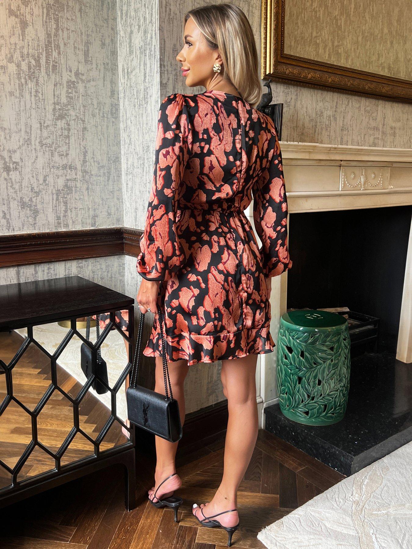 ax-paris-abstract-print-long-sleeve-pleated-shoulder-mini-dress--nbspblackstillFront