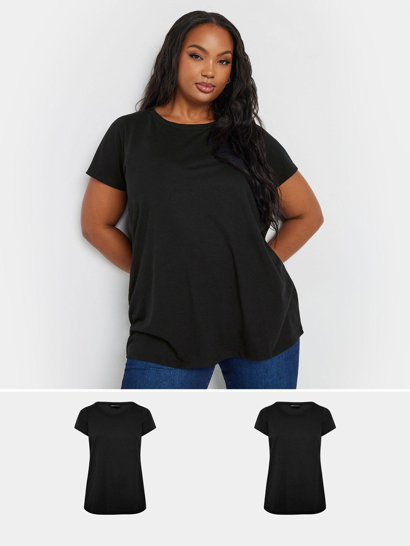 yours-curve-2-pack-core-basic-t-shirt-blackfront