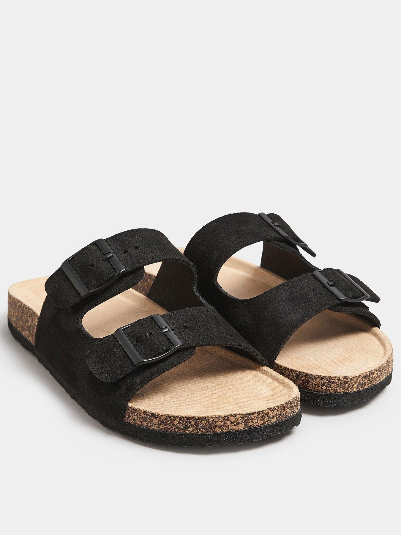 long-tall-sally-buckle-footbed-sandals-blackstillFront