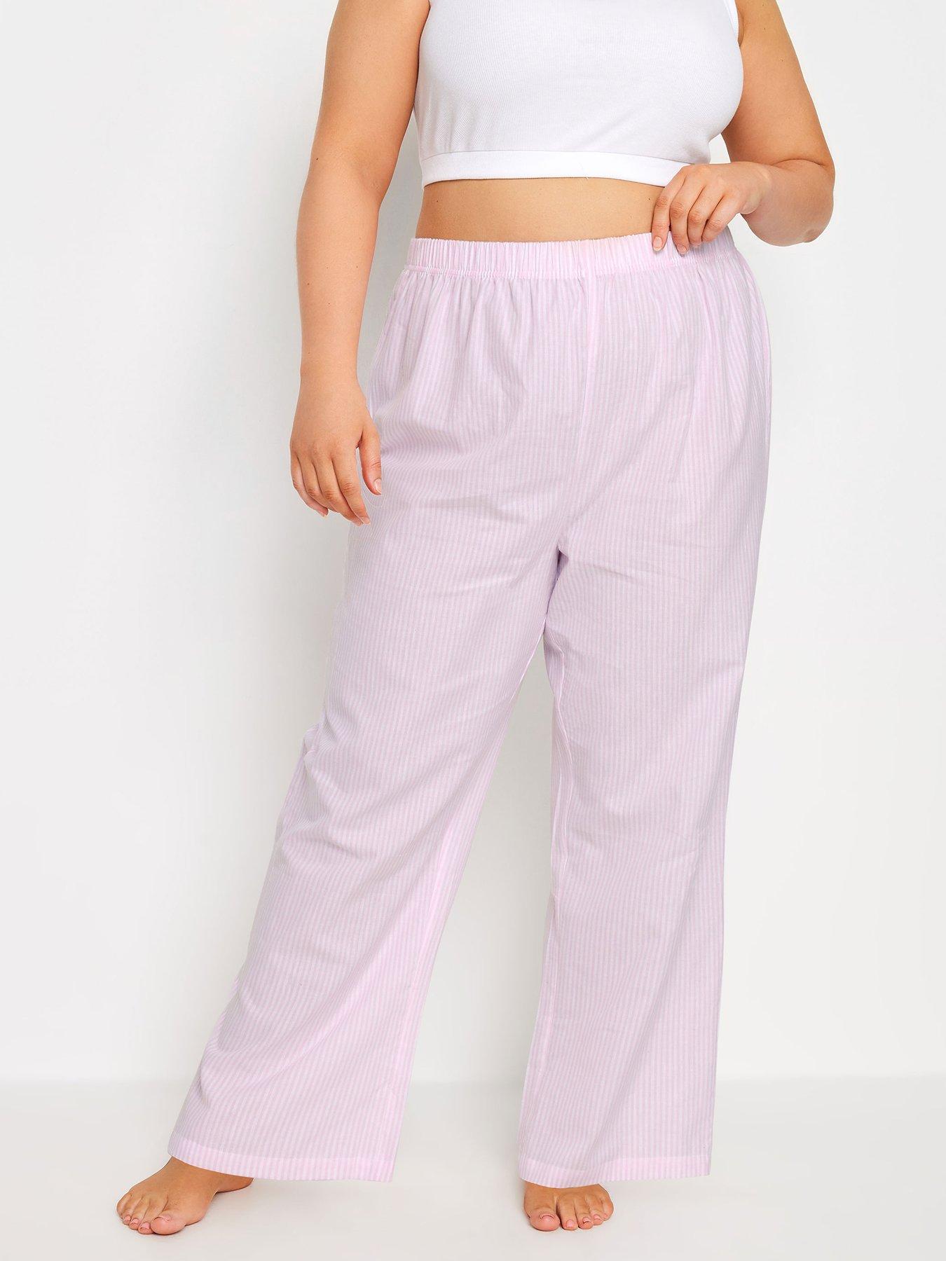 yours-curve-woven-long-stripe-pant-pink