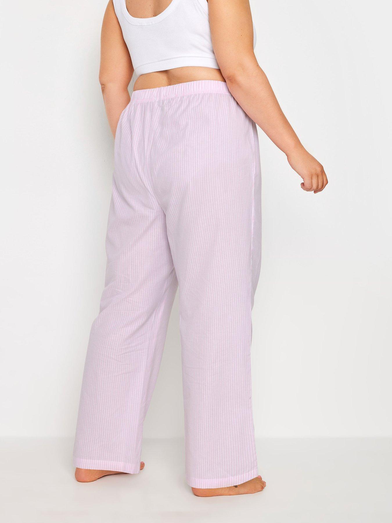 Image 2 of 4 of Yours Curve Woven Long Stripe Pant - Pink