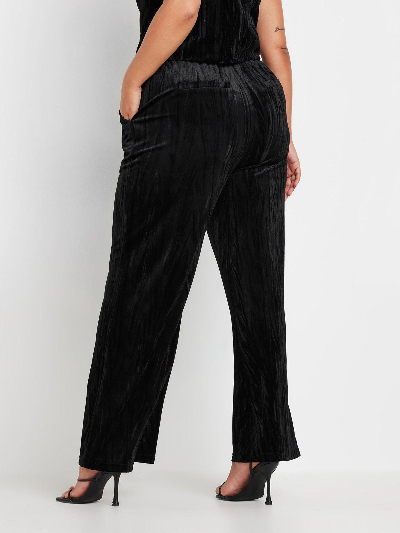 yours-curve-velvet-wide-leg-trouser-blackstillFront