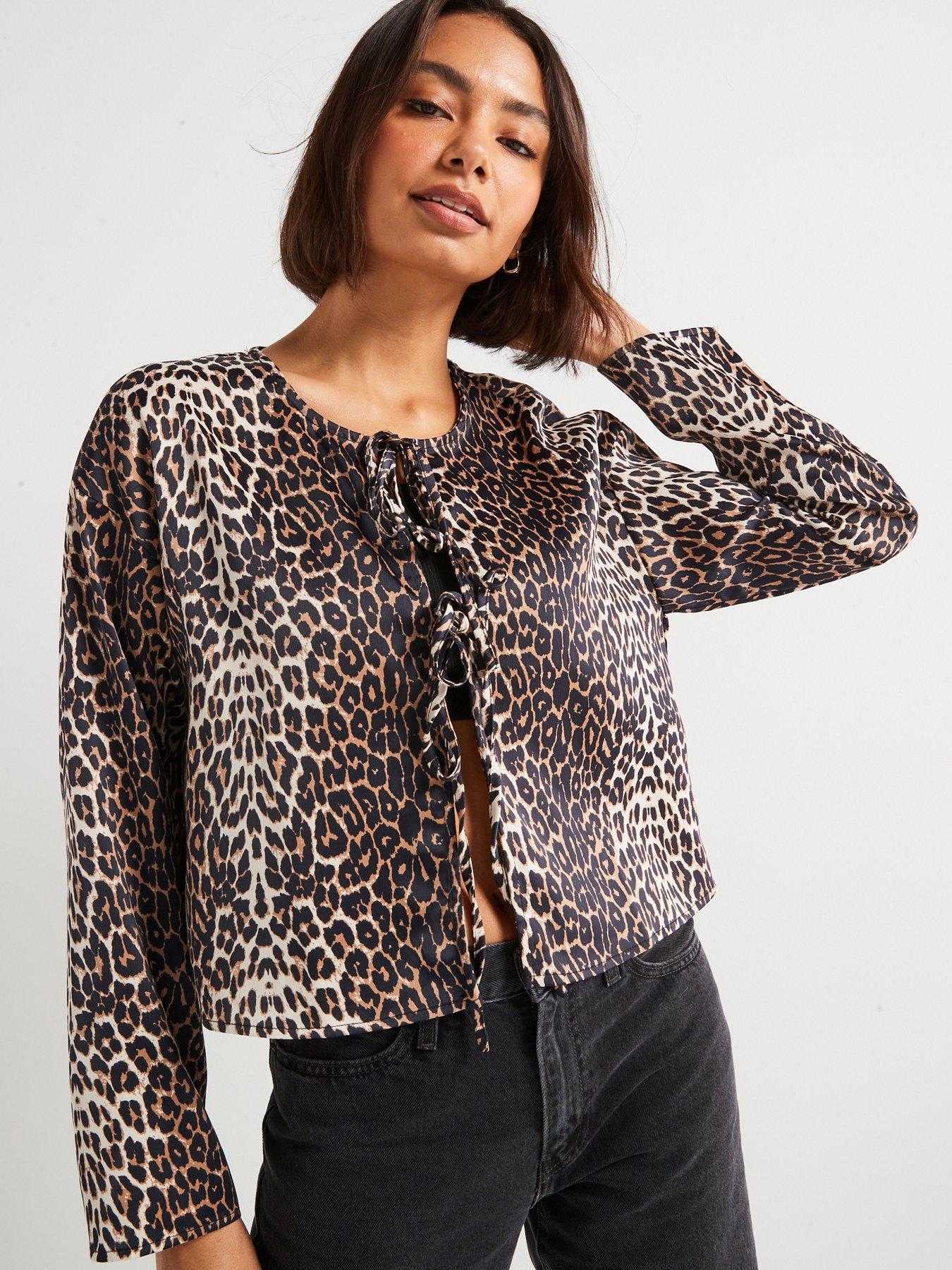 pieces-mari-long-sleeve-tie-top-leopard-multi