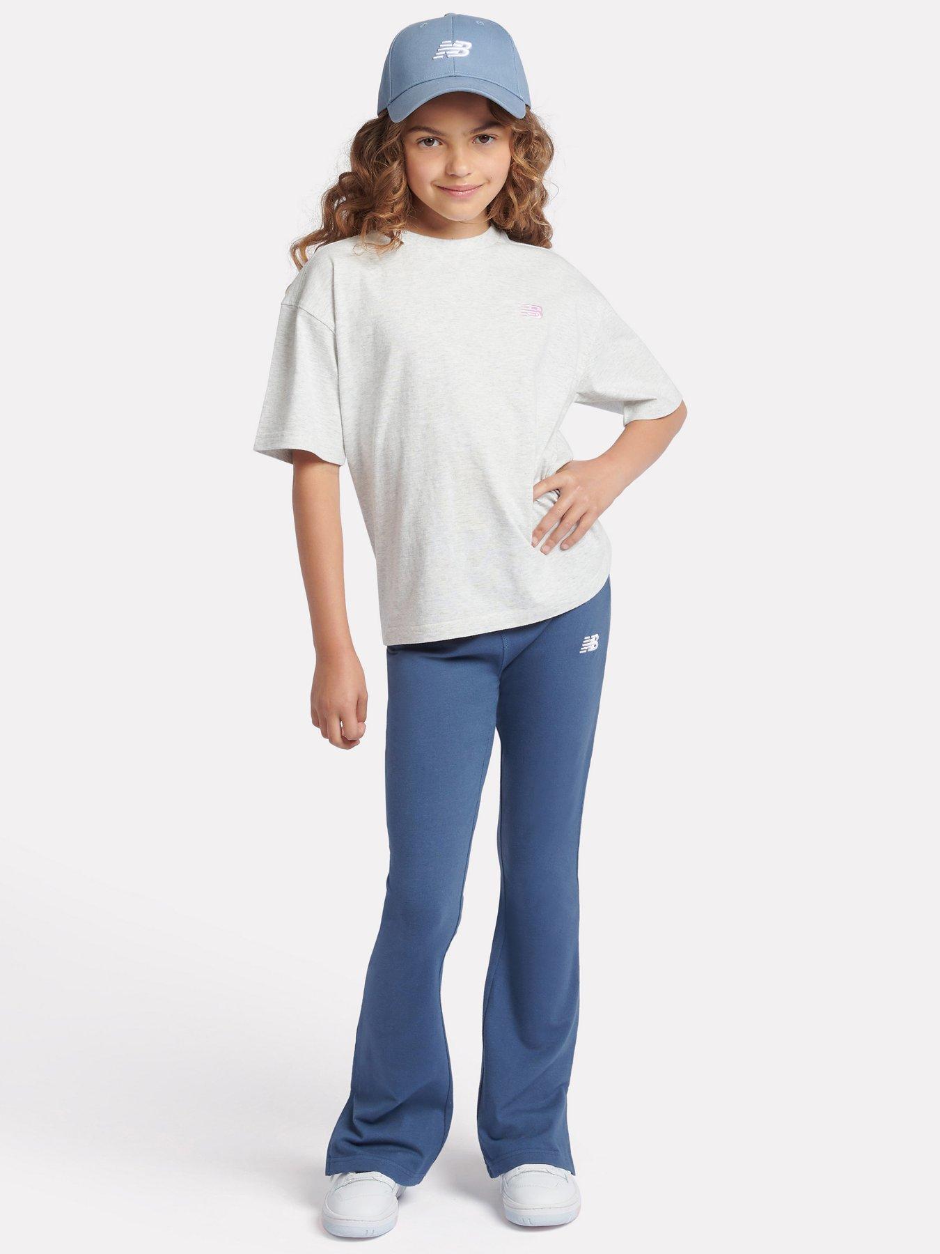 new-balance-junior-girls-small-logo-flare-leggings-navystillFront