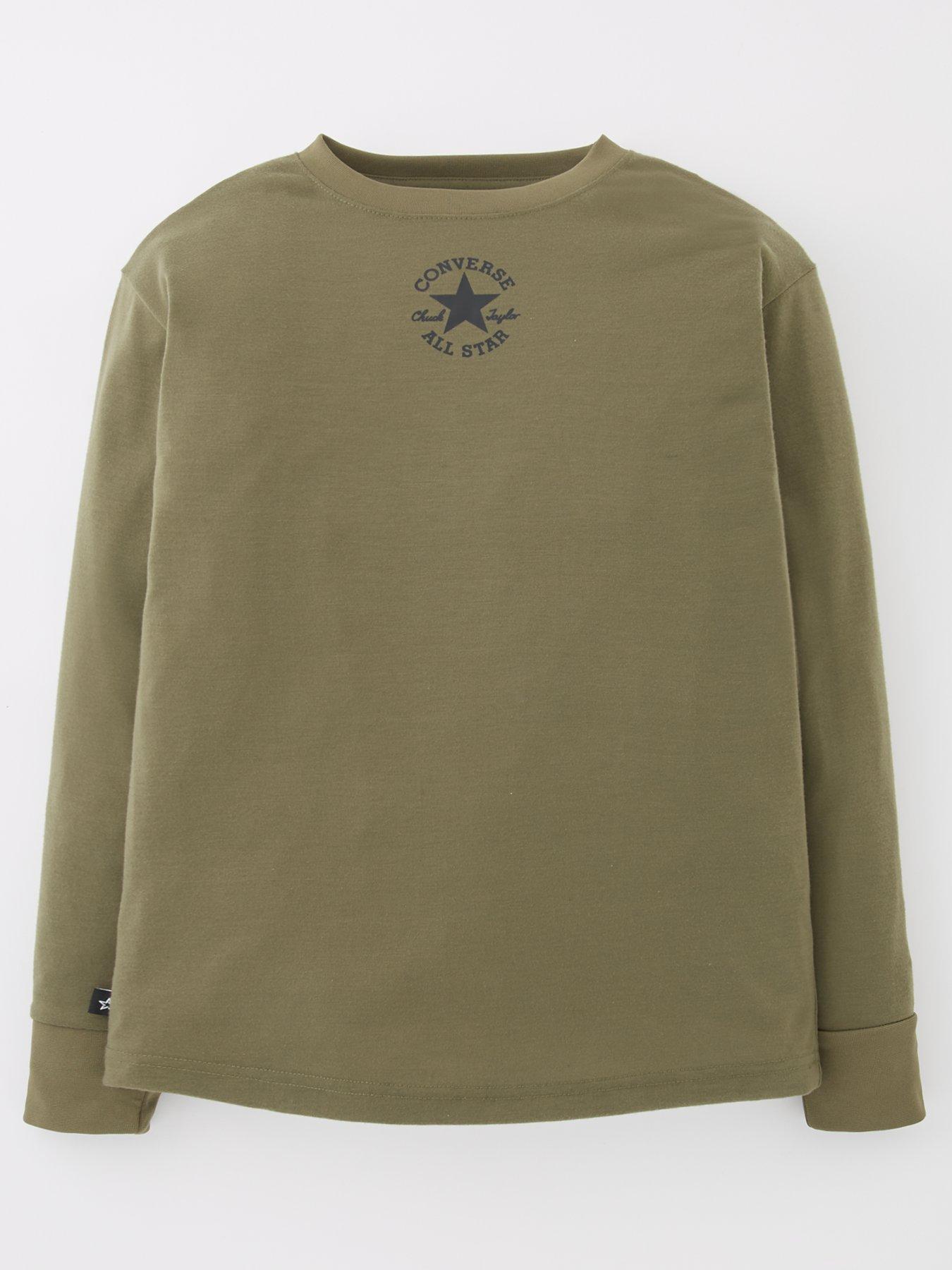 Converse Older Boys Core Long Sleeve T-shirt - Khaki